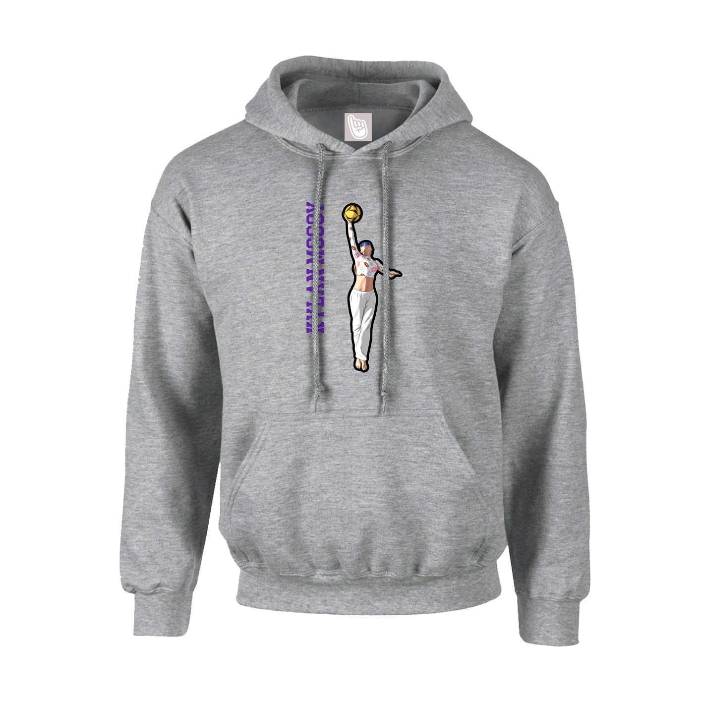 Youth Hoodie — Name Vertical in Grey