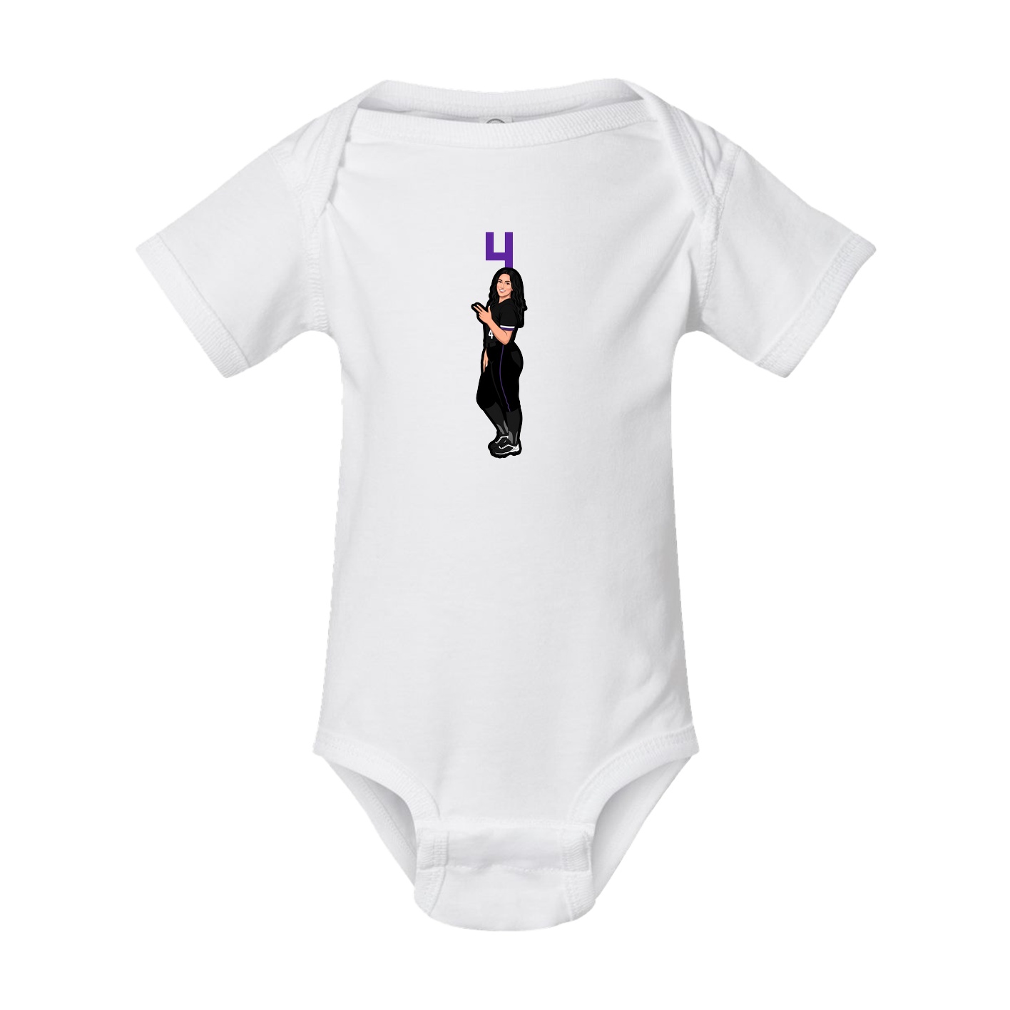 Baby Onesie — Number Top in White