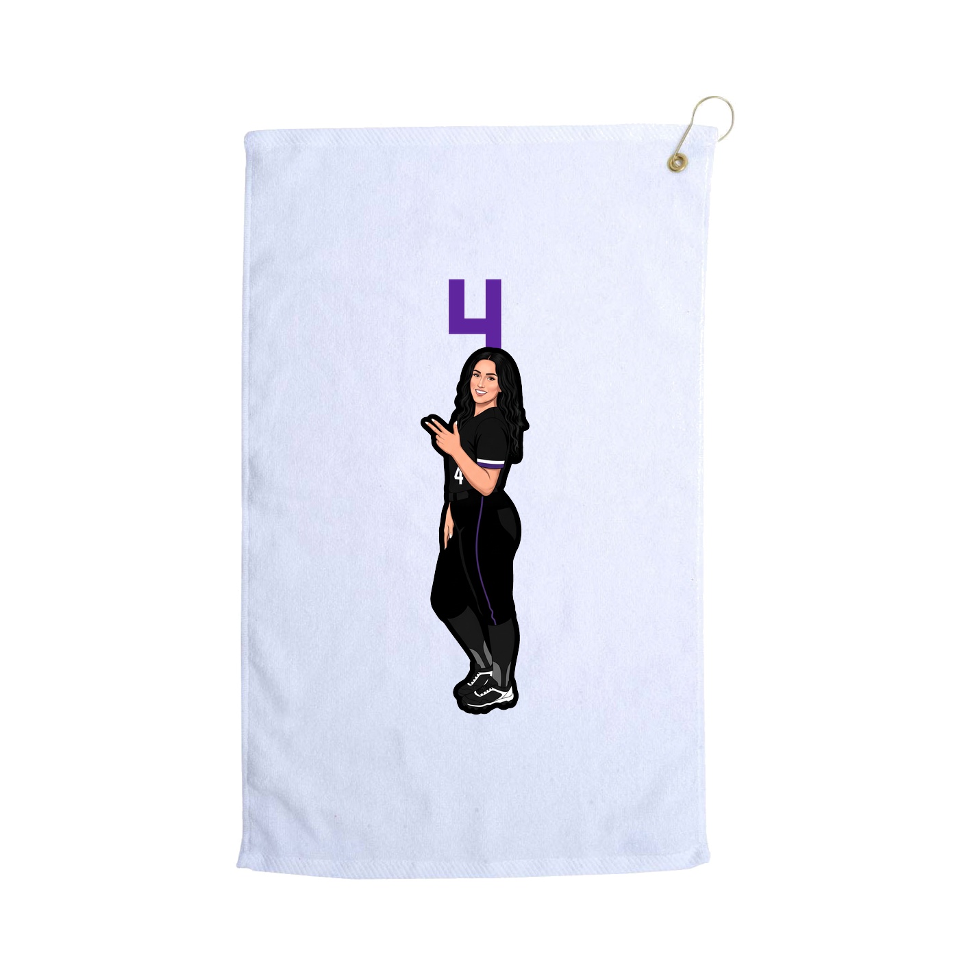 Golf Towel — Number Top in White