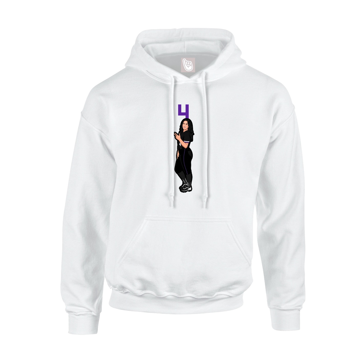 Hoodie — Number Top in White