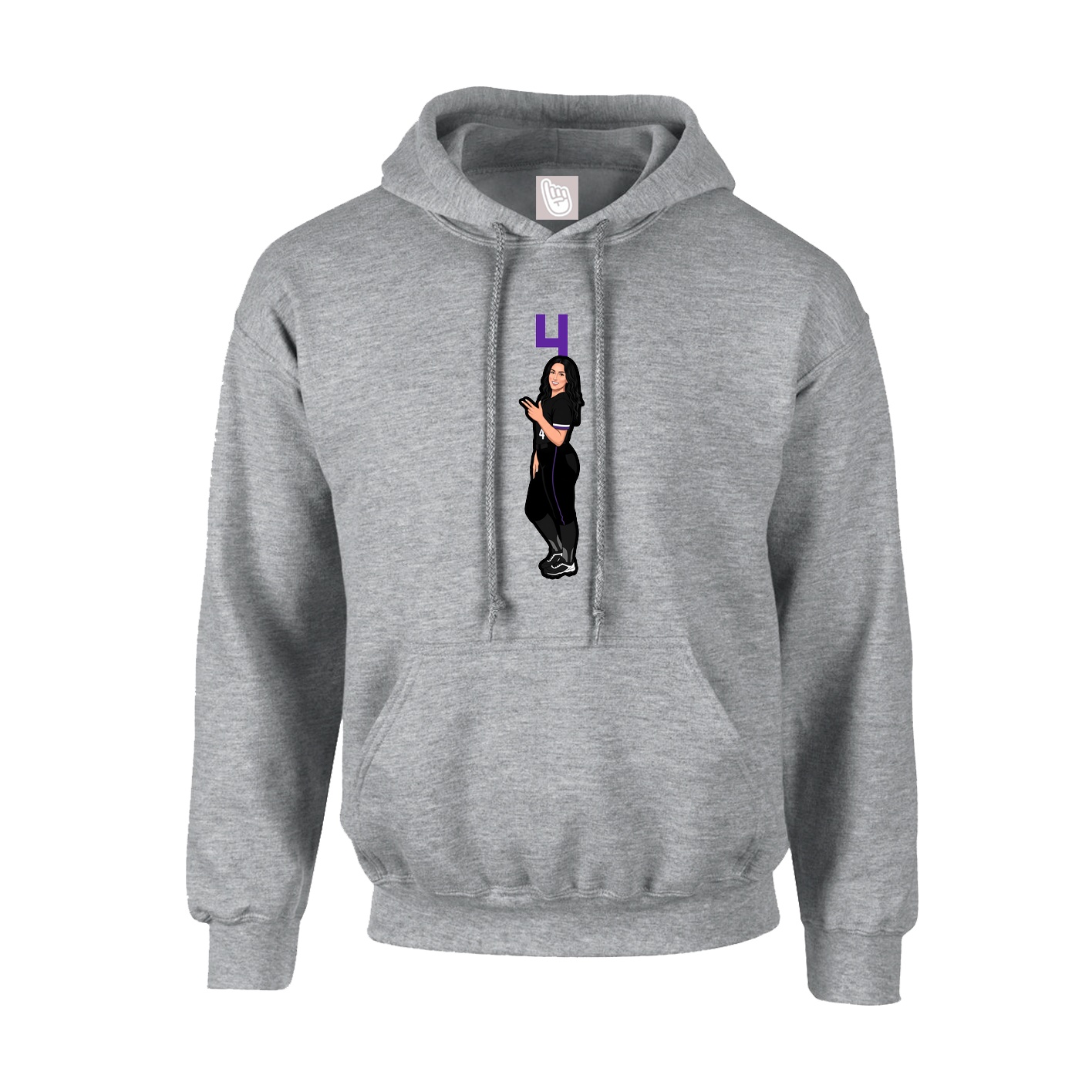 Youth Hoodie — Number Top in Grey