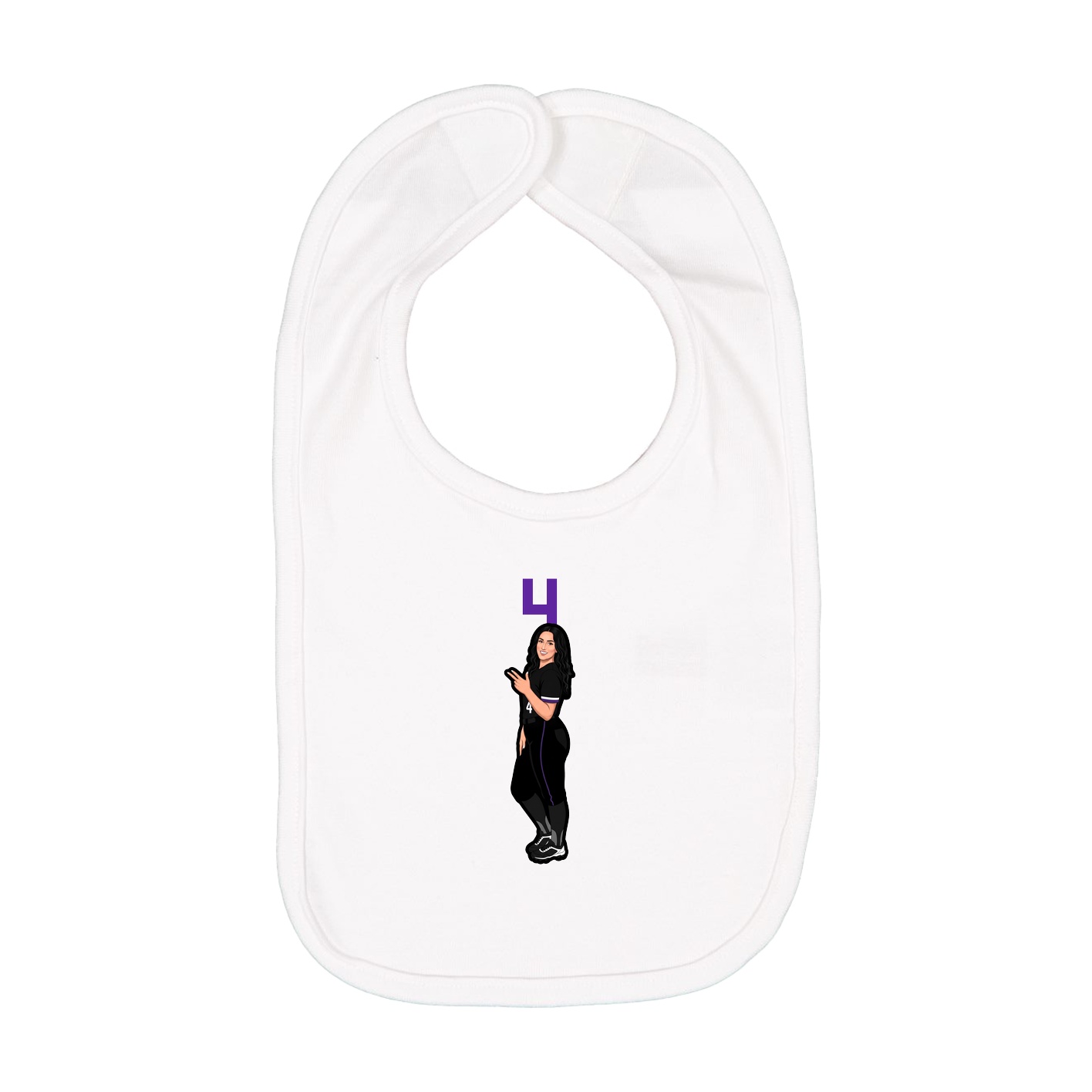 Infant Bib — Number Top in White