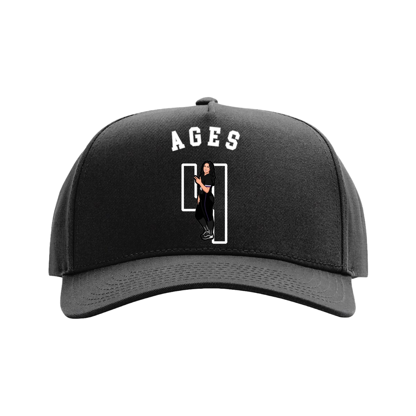 Full Fabric Five-Panel Champ Cap — Shirsey Arch in Black