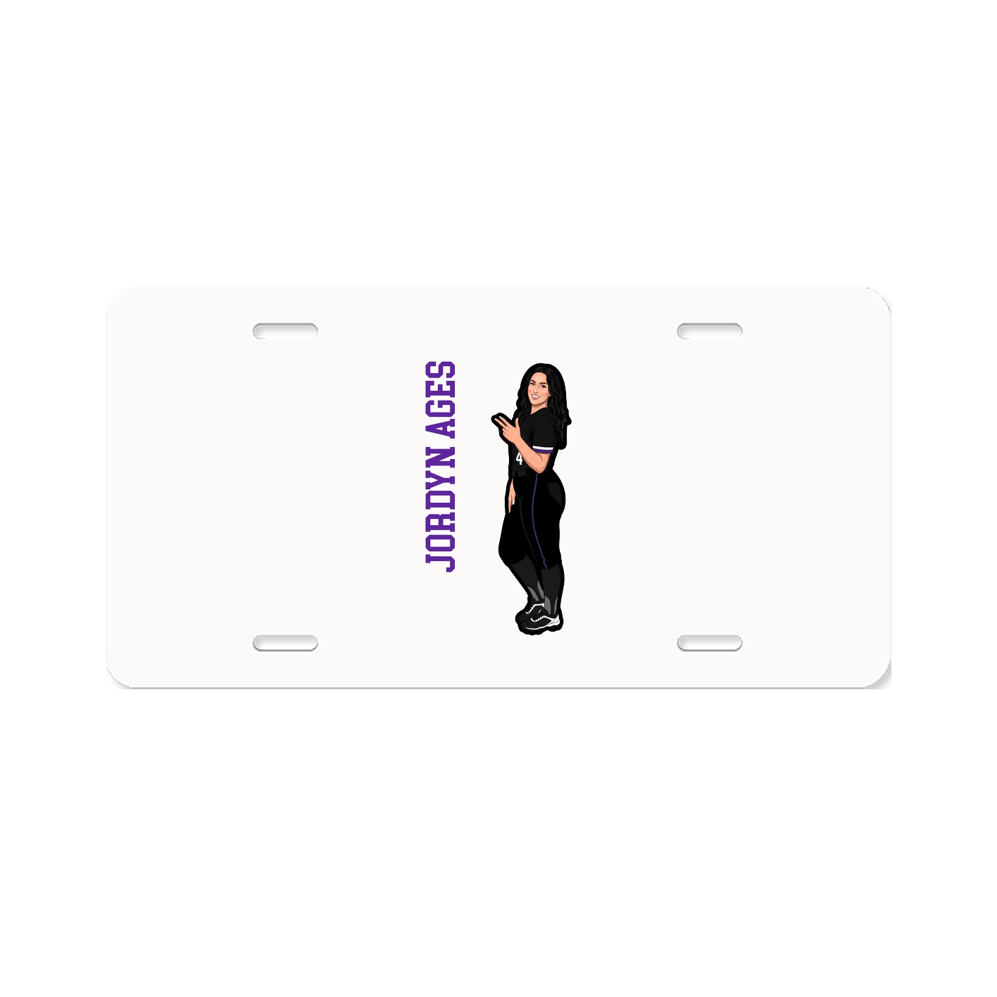 License Plate — Name Vertical in Classic