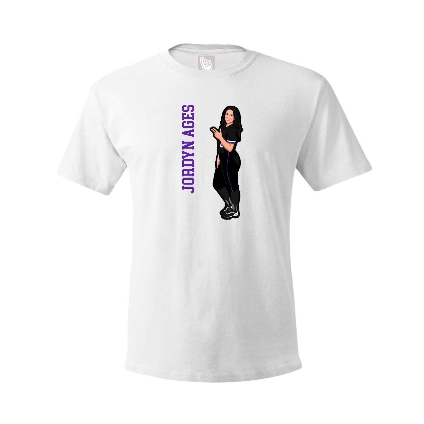 Tee — Name Vertical in White