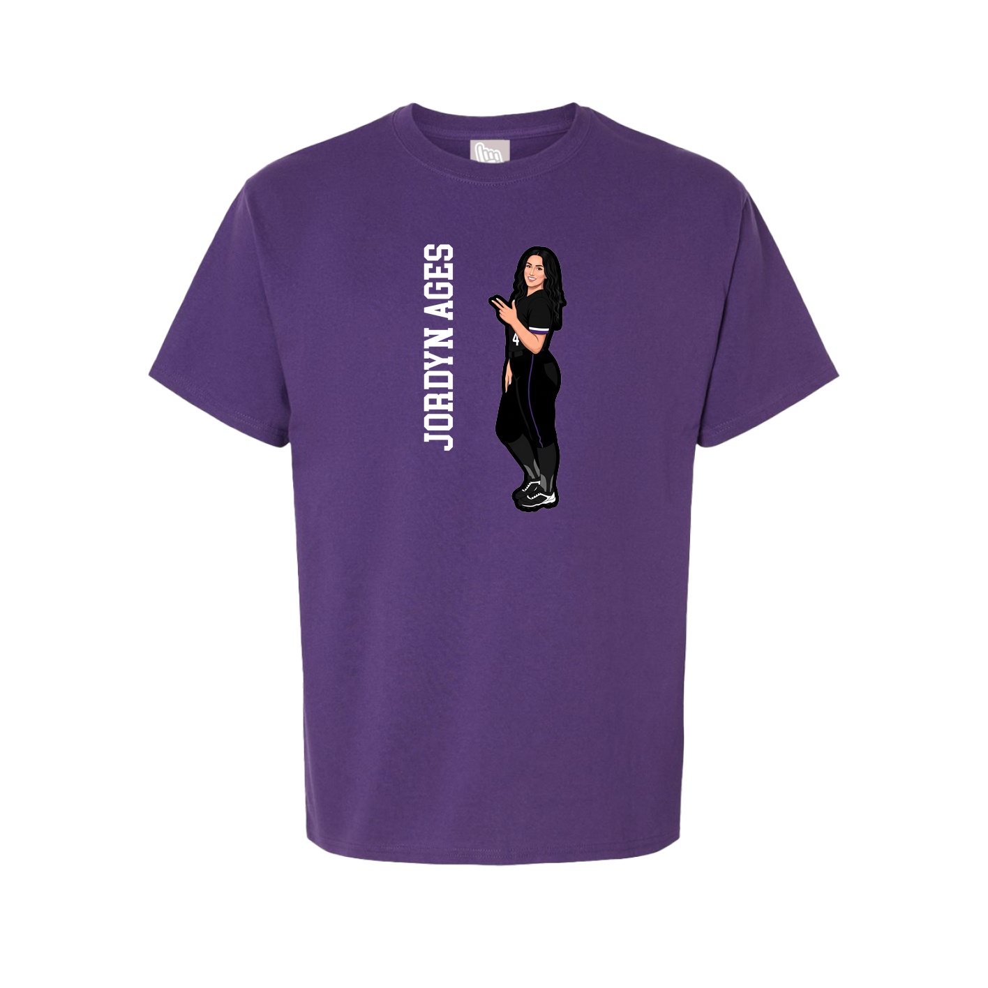 Youth Tee — Name Vertical in Purple