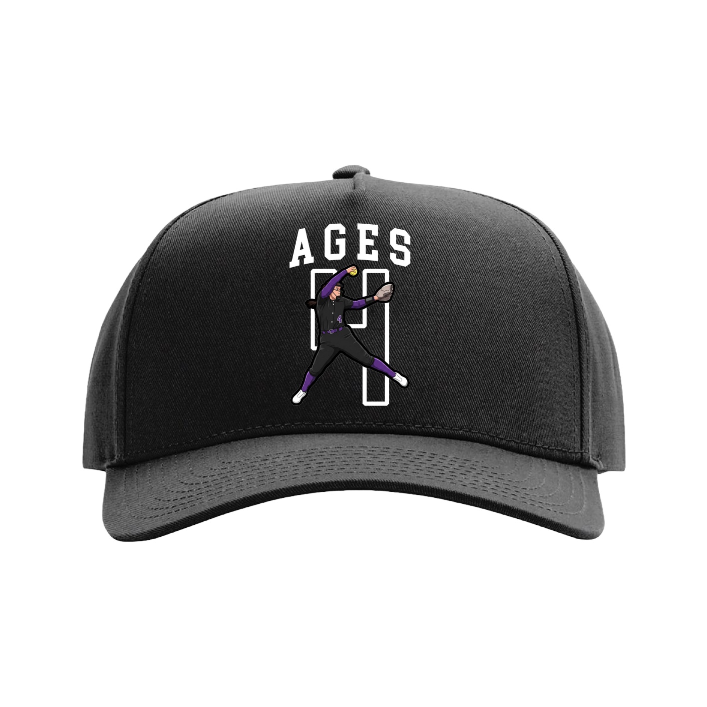 Full Fabric Five-Panel Champ Cap — Shirsey in Black