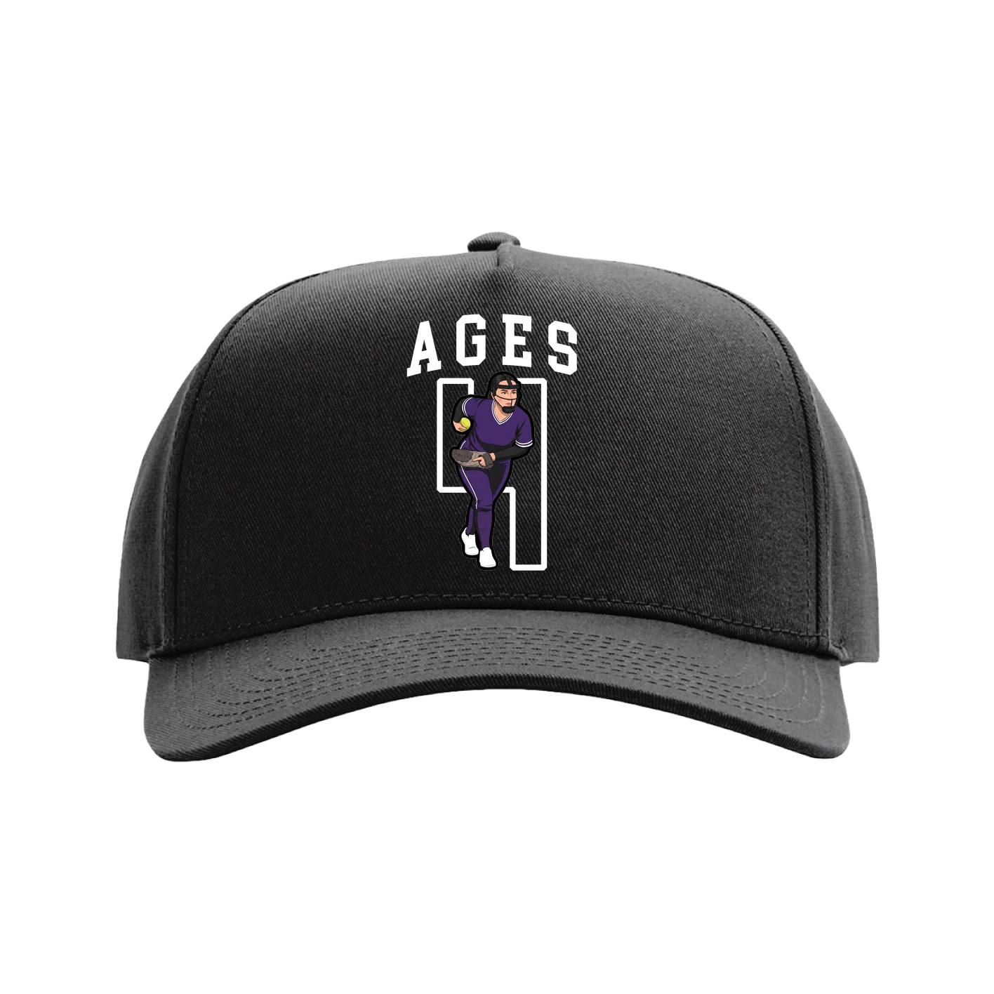 Full Fabric Five-Panel Champ Cap — Shirsey in Black