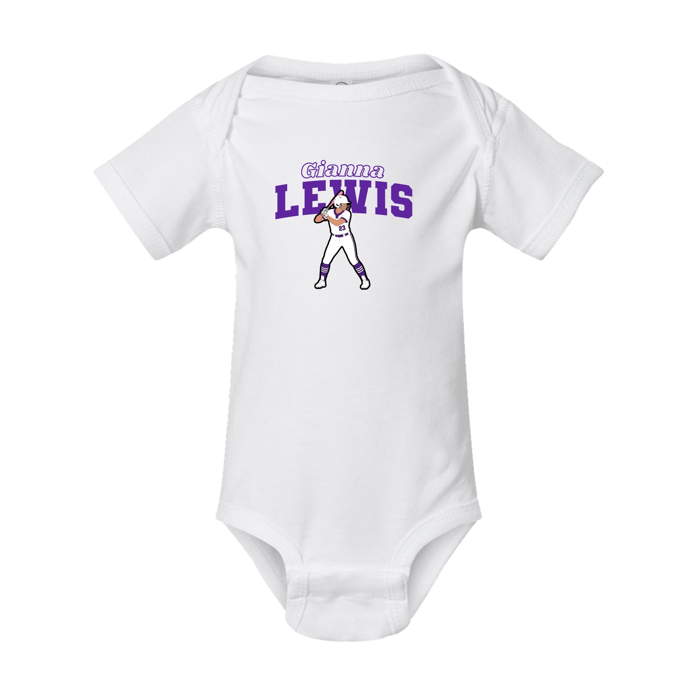Baby Onesie — Name Arch in White