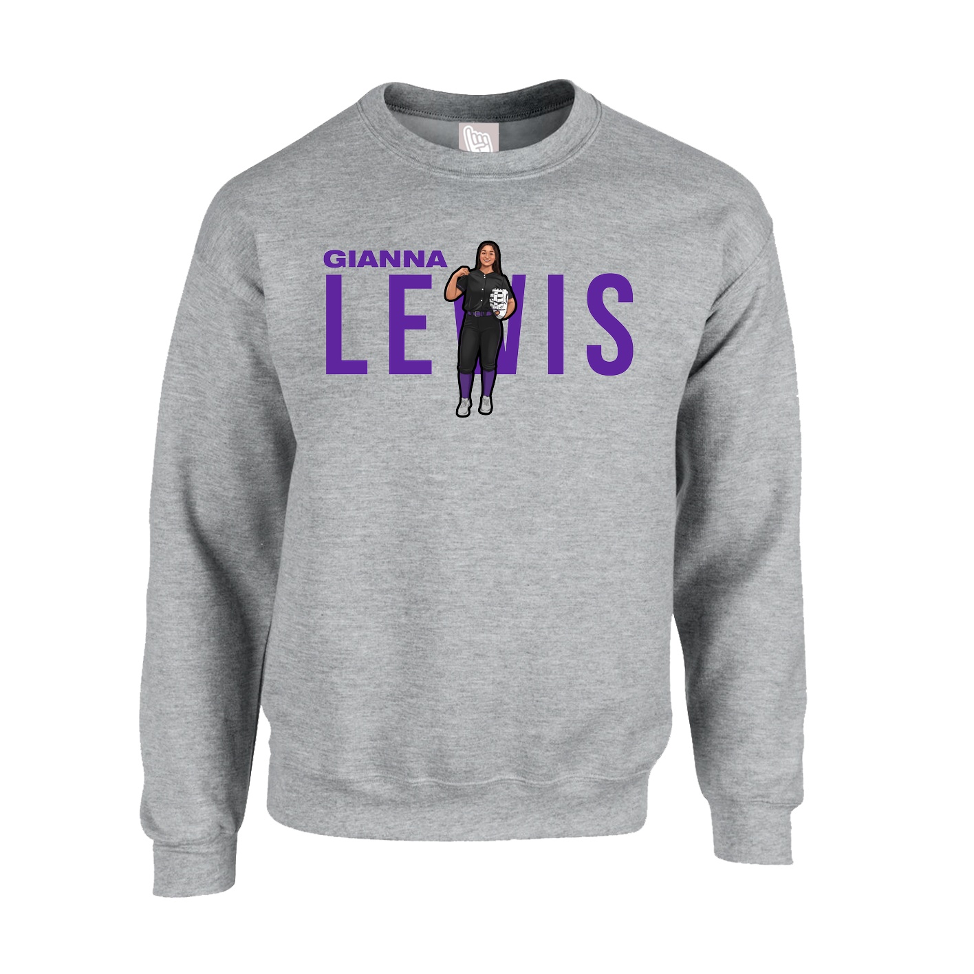 Fleece Crew — Player Name in Grey