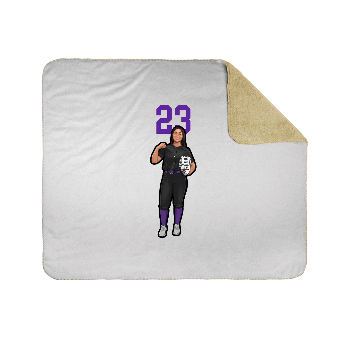 Throw Blanket — Number Top in White