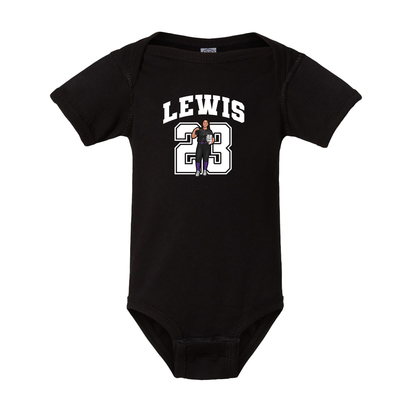 Baby Onesie — Number in Black