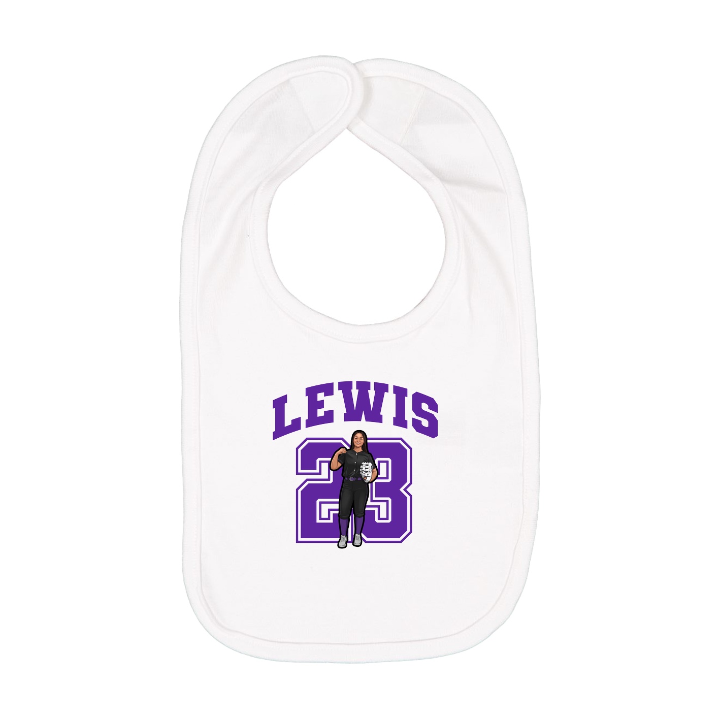 Infant Bib — Number in White