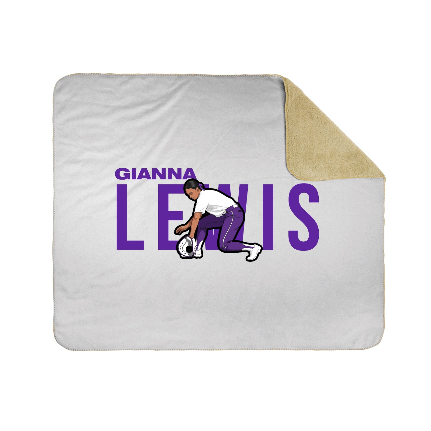 Throw Blanket — Player Name in White