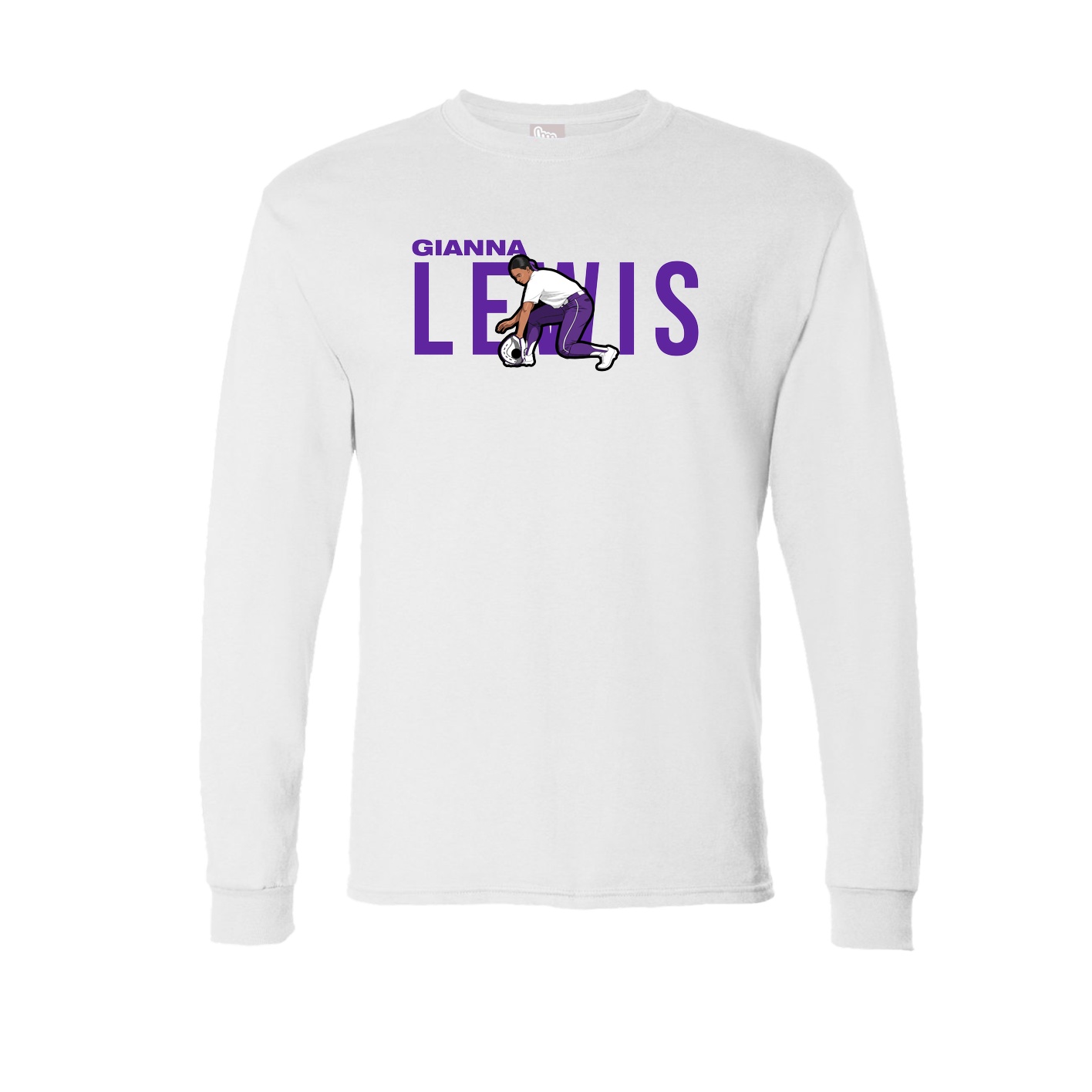 Long Sleeve Tee — Player Name in White