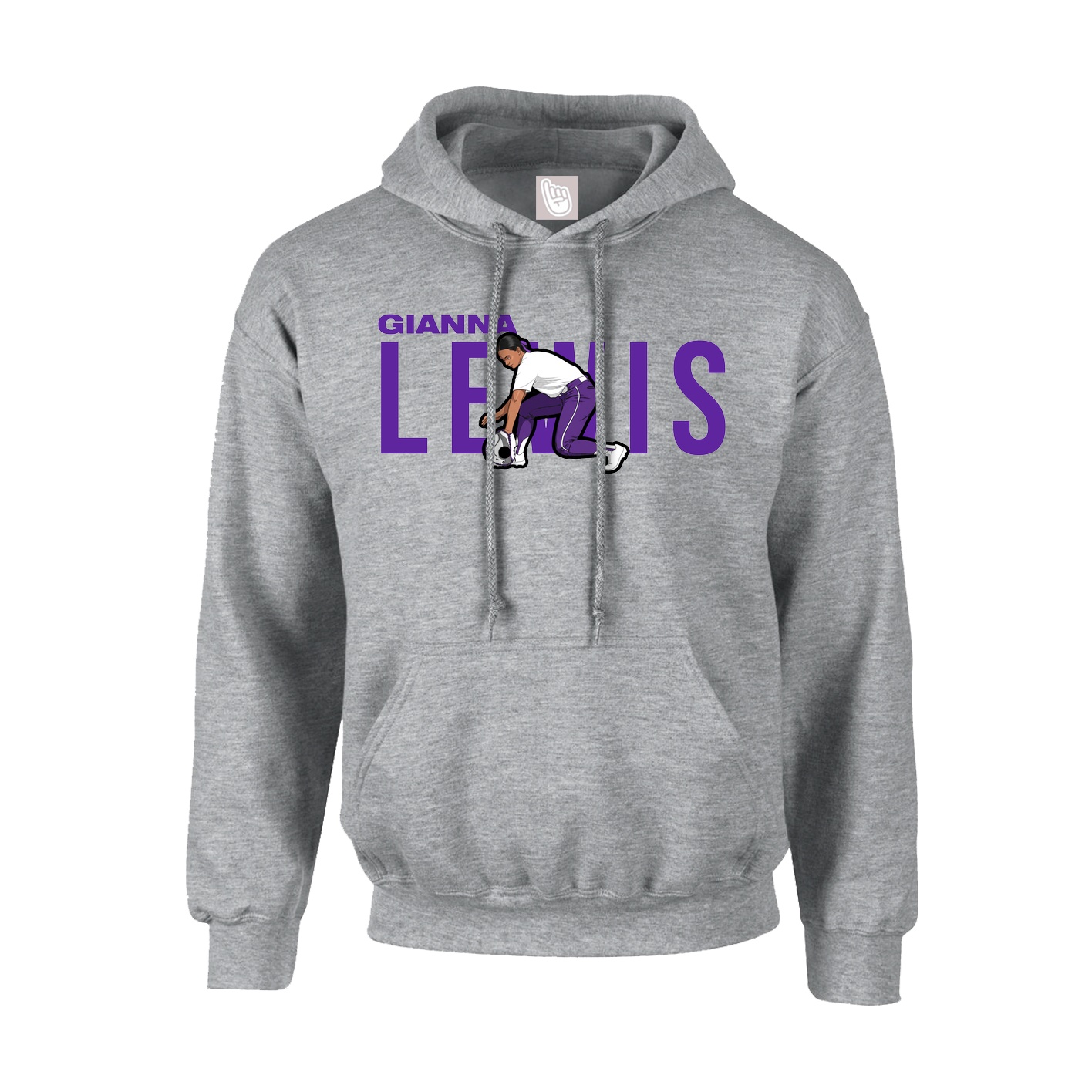 Youth Hoodie — Player Name in Grey