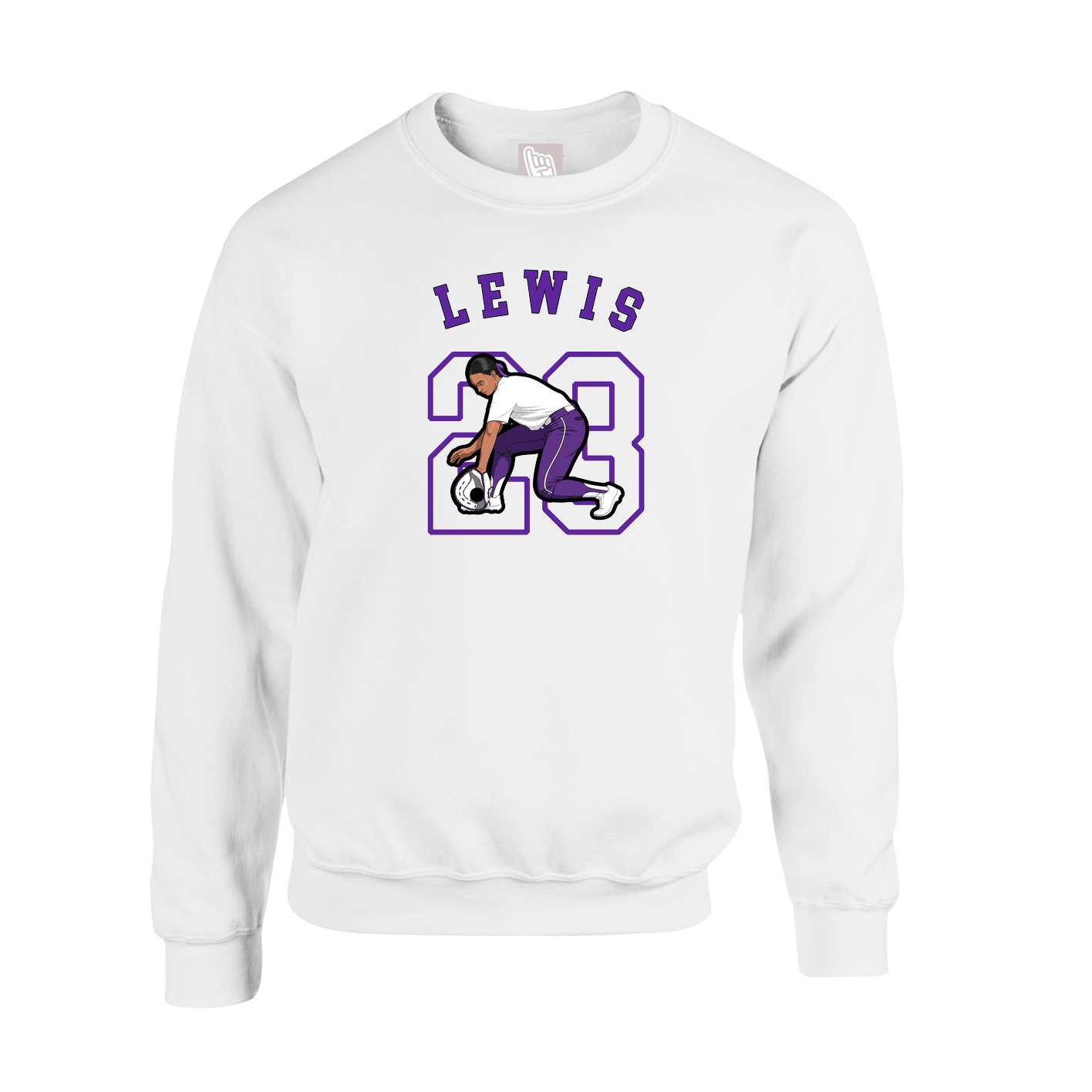 Fleece Crew — Shirsey Arch in White