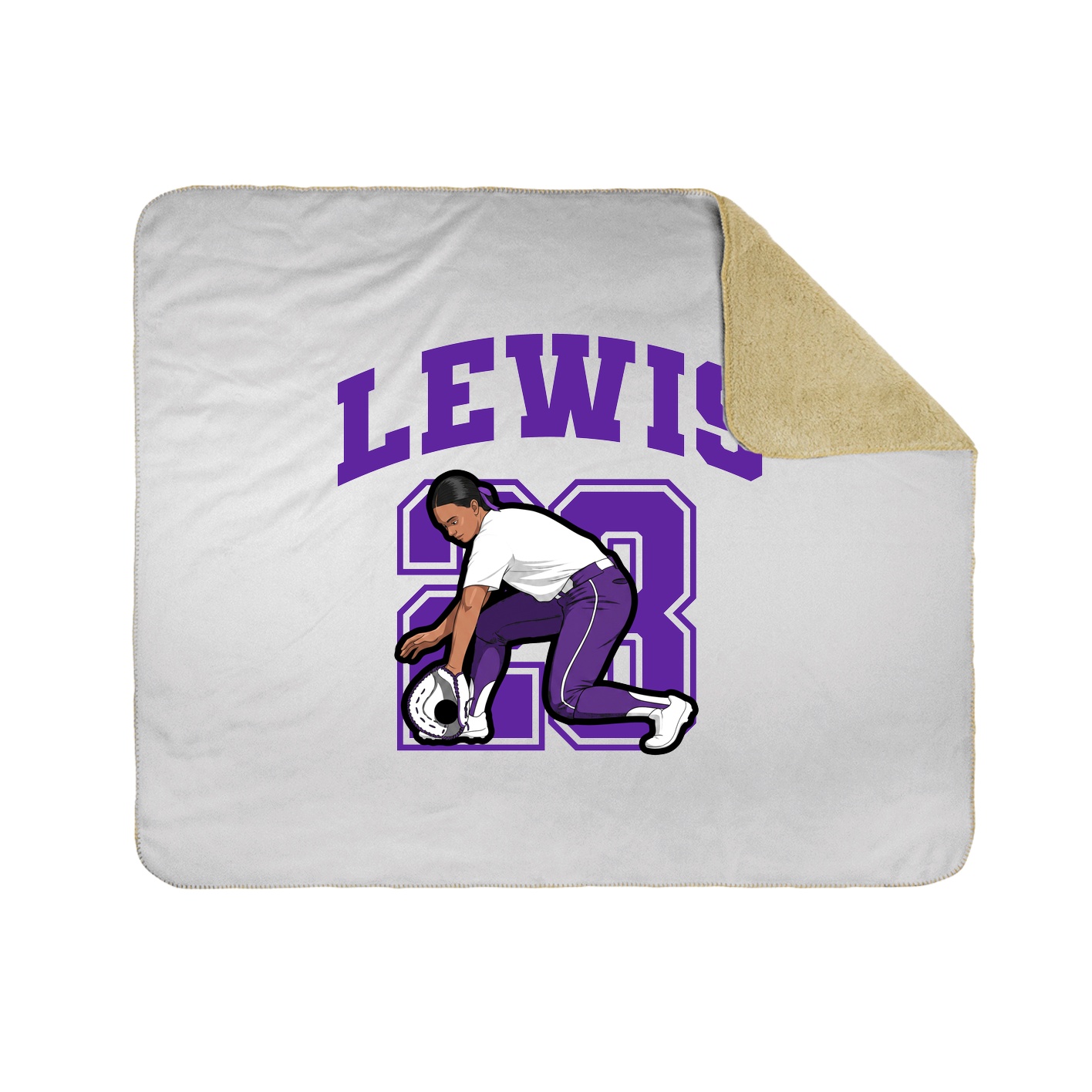 Throw Blanket — Number in White