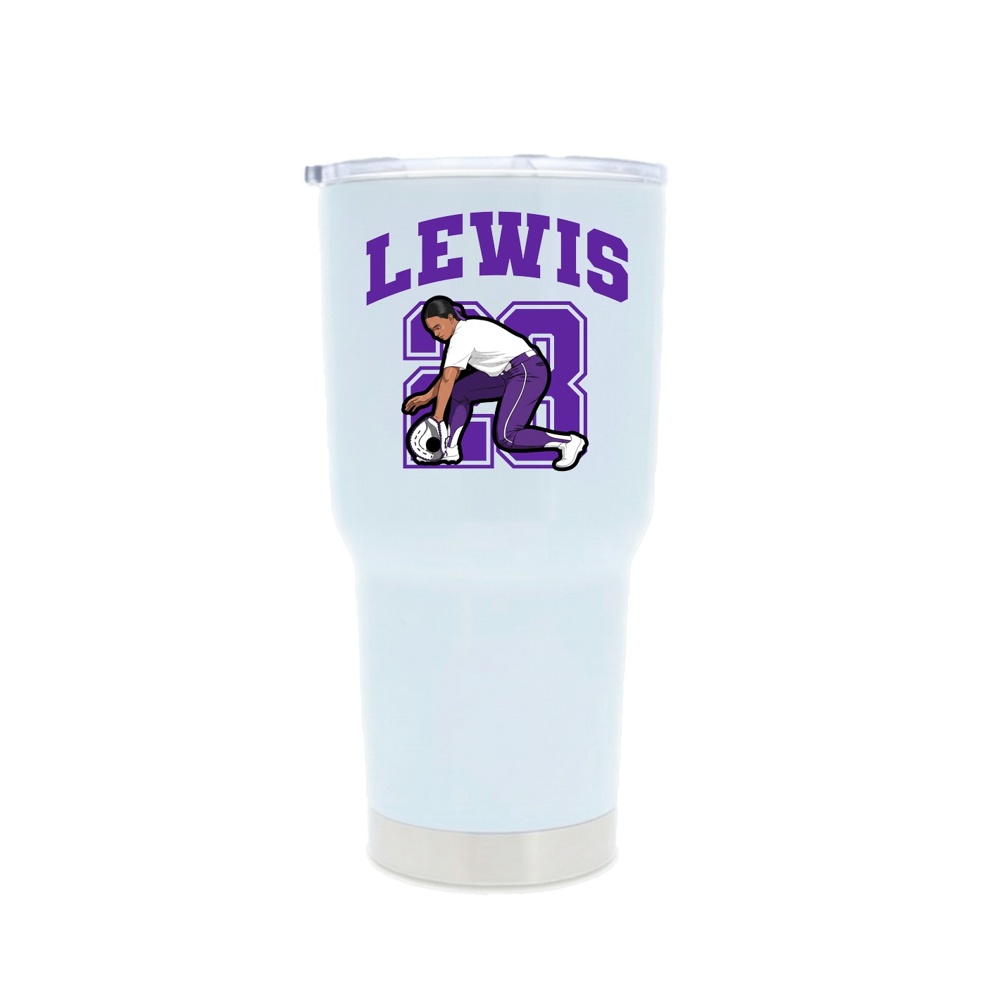 30oz Stainless Steel Tumbler — Number in White