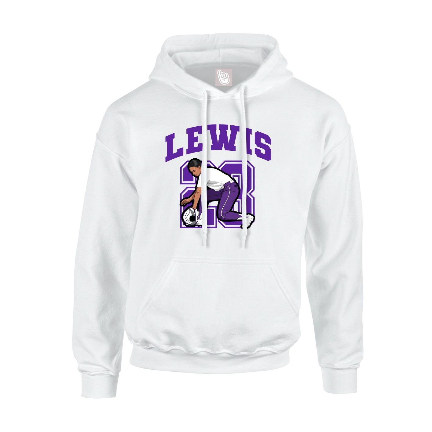 Youth Hoodie — Number in White