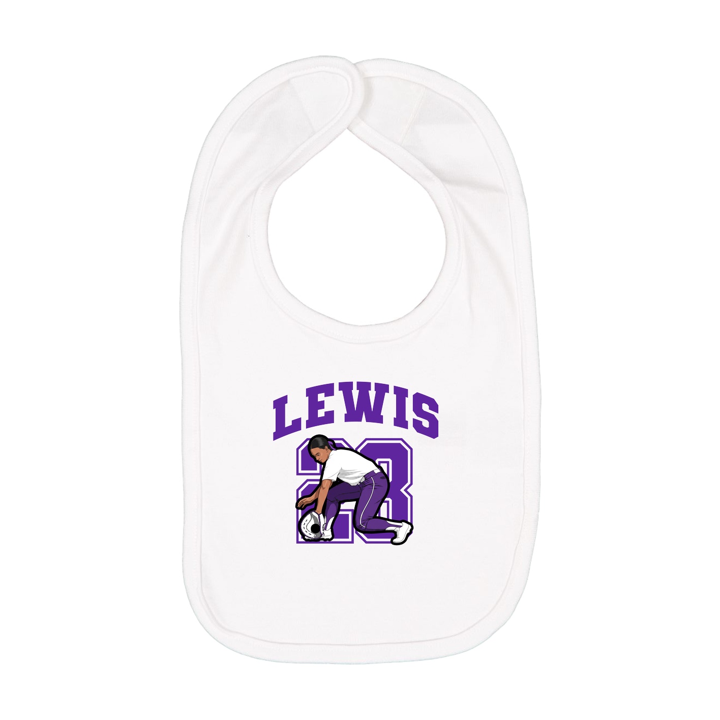 Infant Bib — Number in White