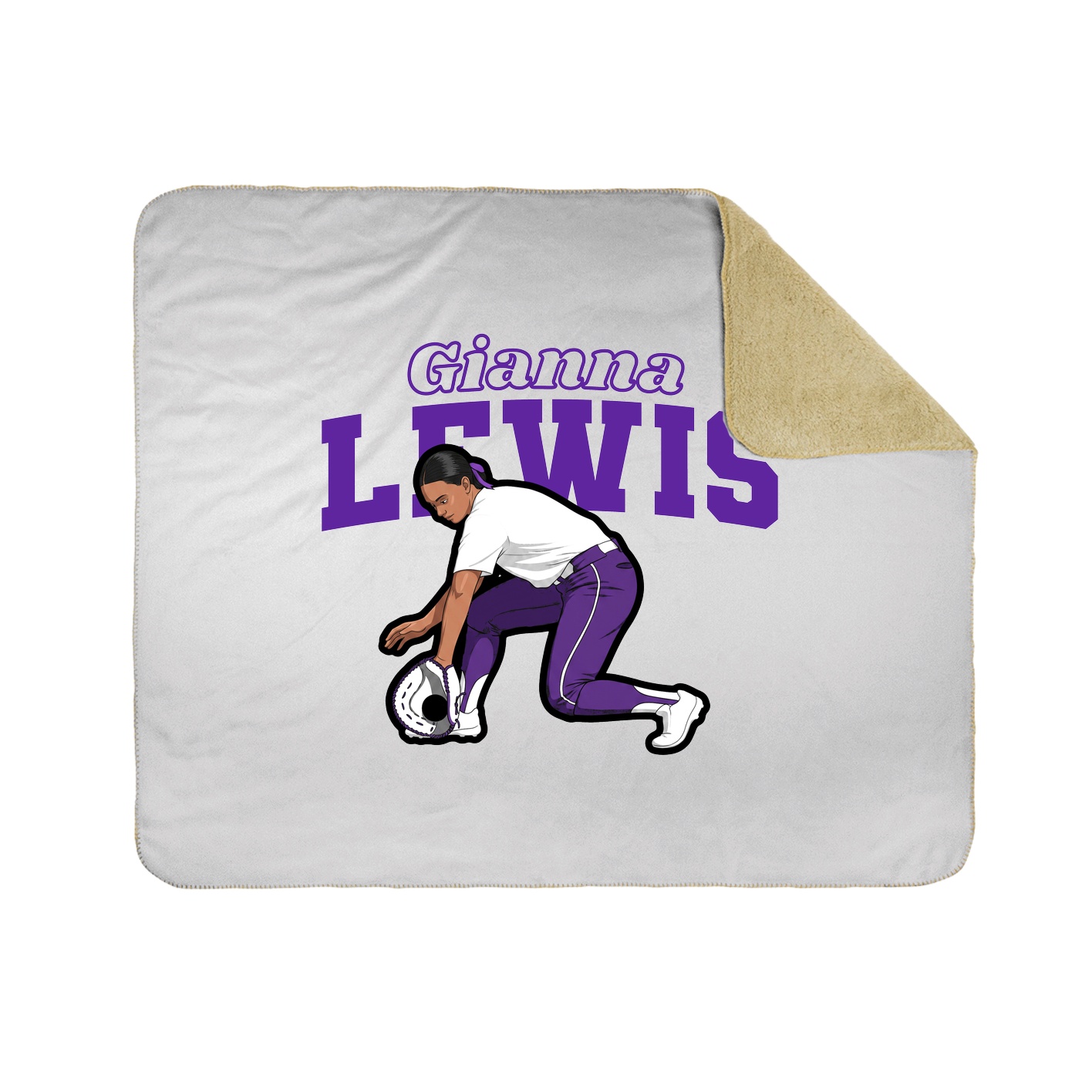 Throw Blanket — Name Arch in White