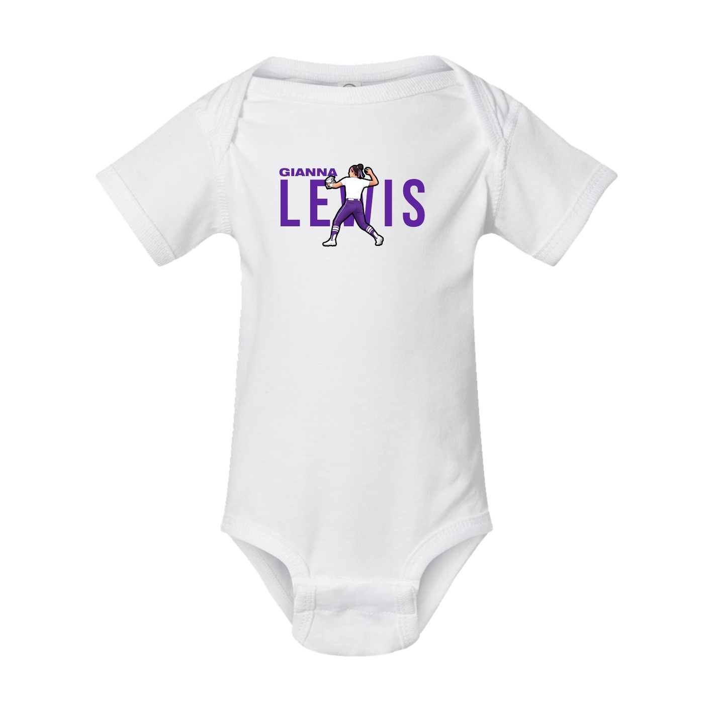Baby Onesie — Player Name in White
