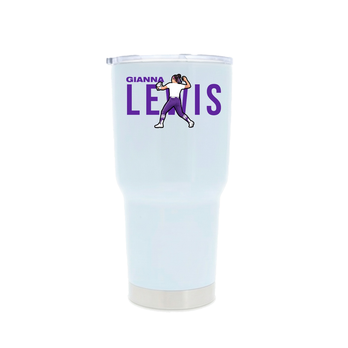 30oz Stainless Steel Tumbler — Player Name in White