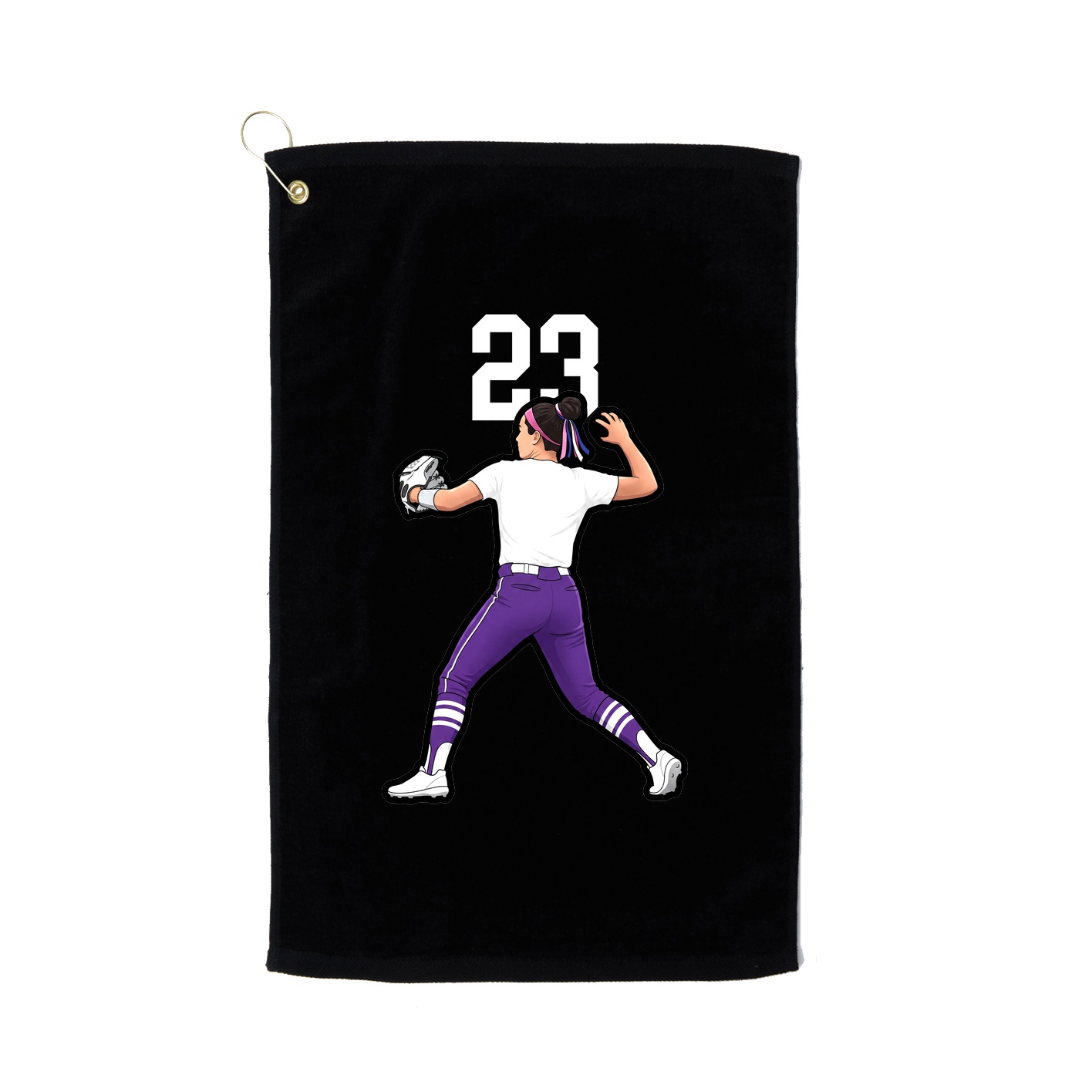 Golf Towel — Number Top in Black