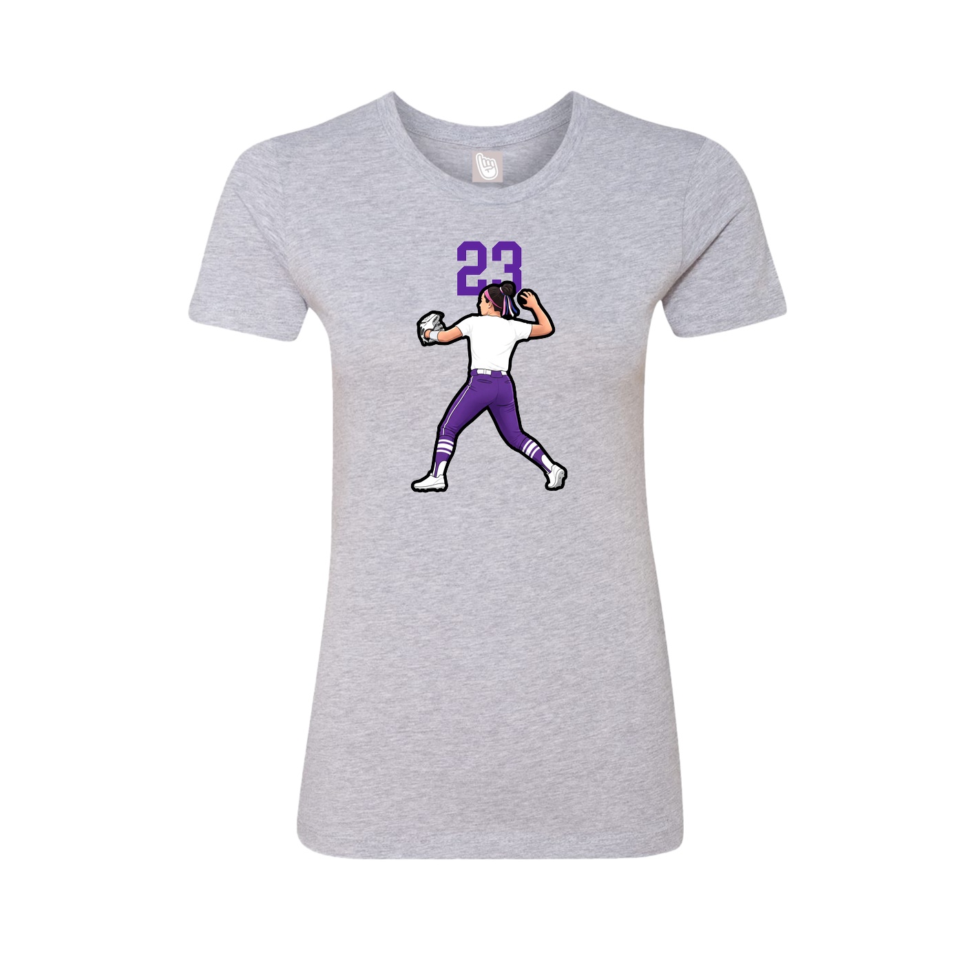 Womens Tee — Number Top in Grey