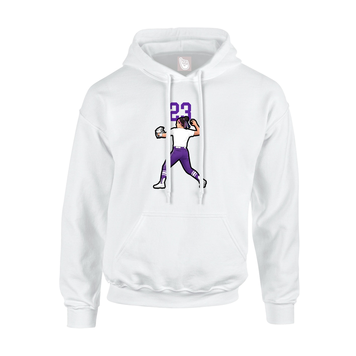 Hoodie — Number Top in White