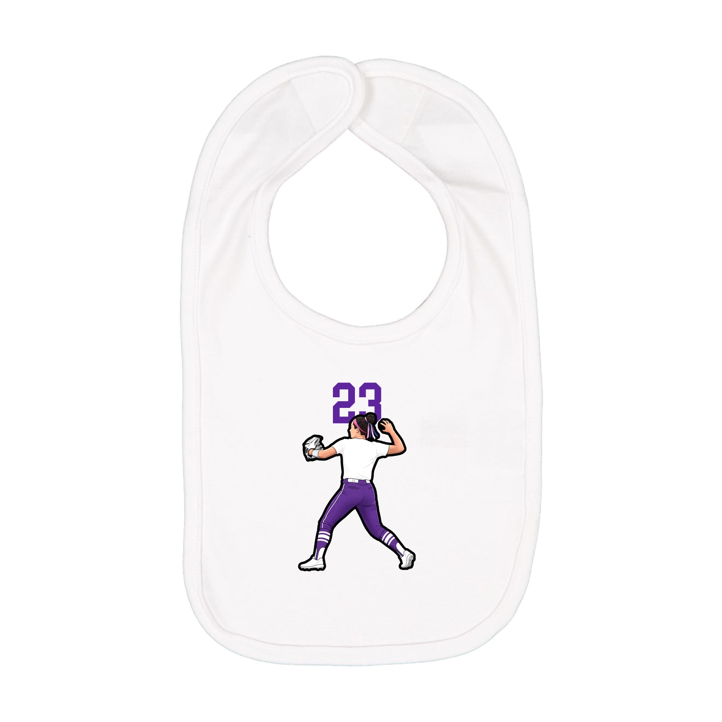 Infant Bib — Number Top in White