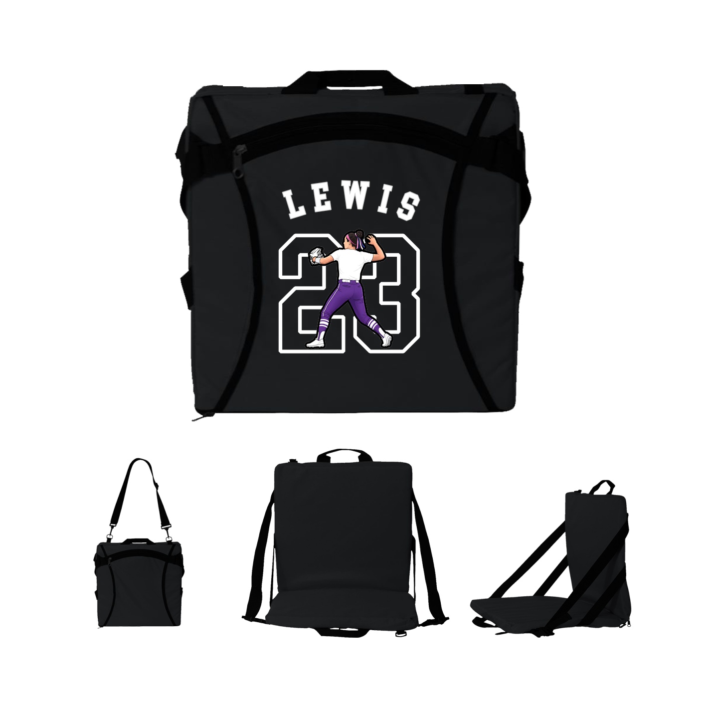 Folding Stadium Seat — Shirsey Arch in Black