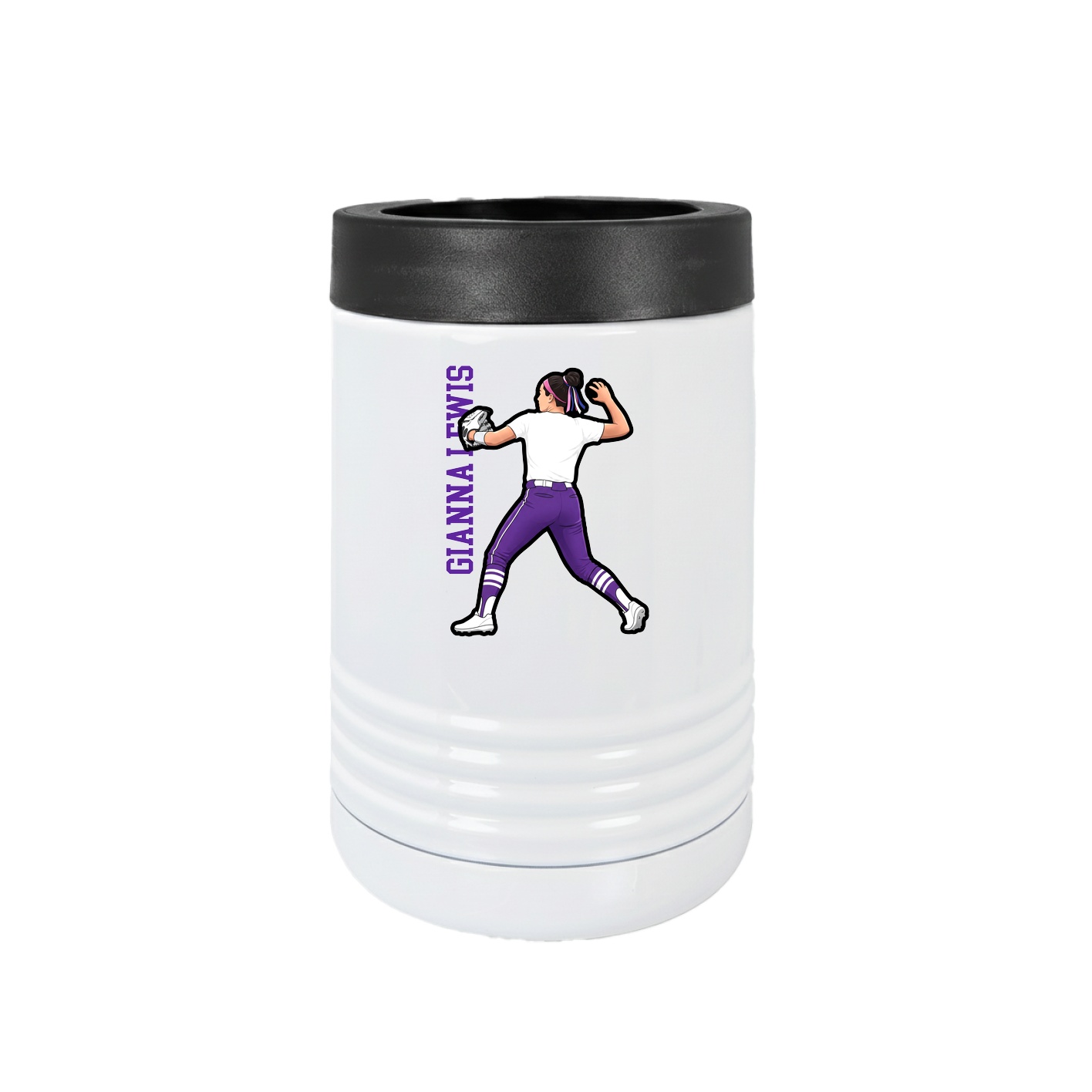 Beverage Holder — Name Vertical in White
