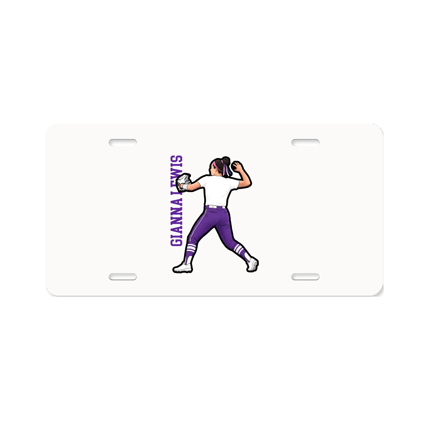 License Plate — Name Vertical in Classic