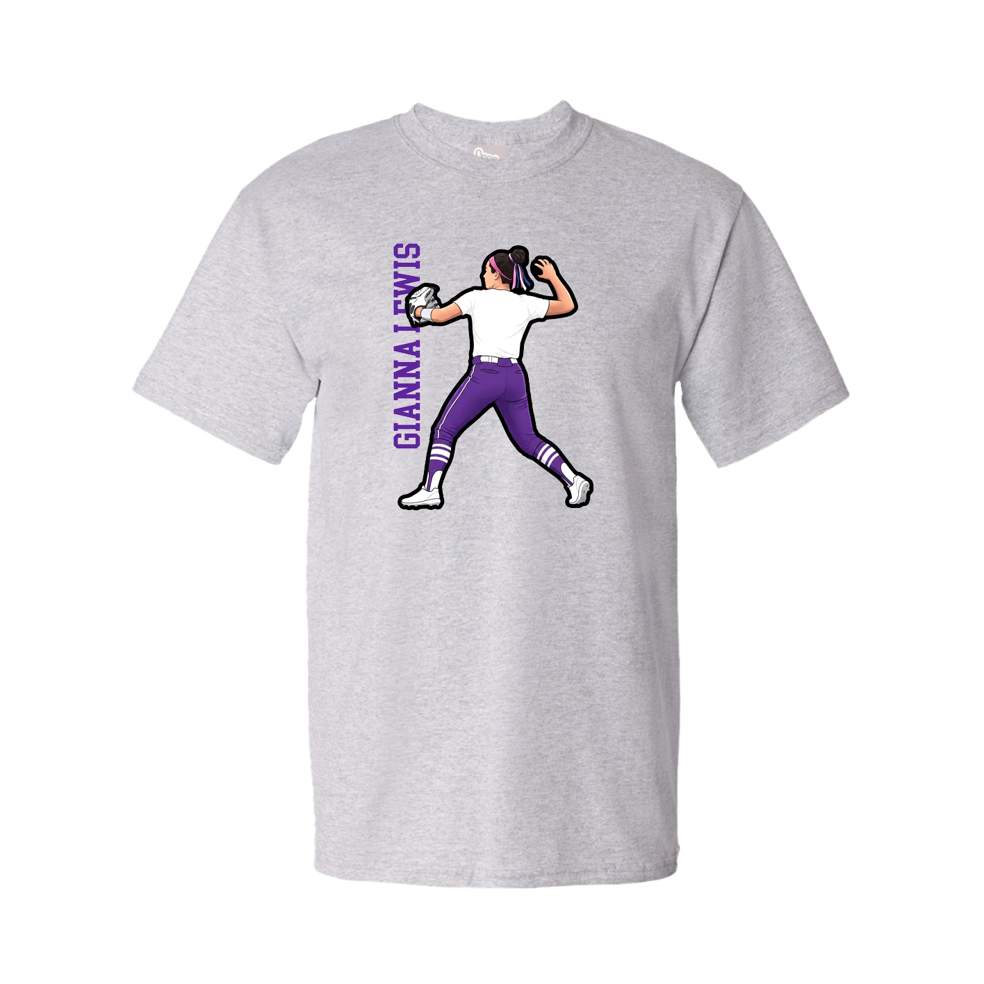 Tee — Name Vertical in Grey