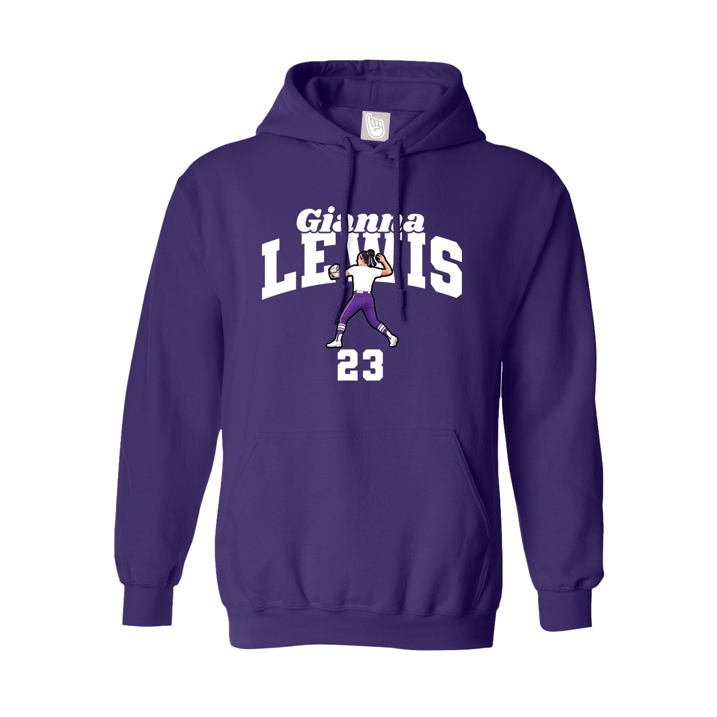 Youth Hoodie — Signature Arch in Purple