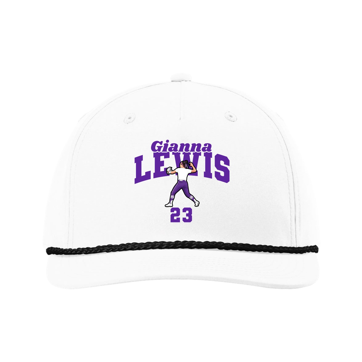Five-Panel Classic Rope Cap — Signature Arch in White