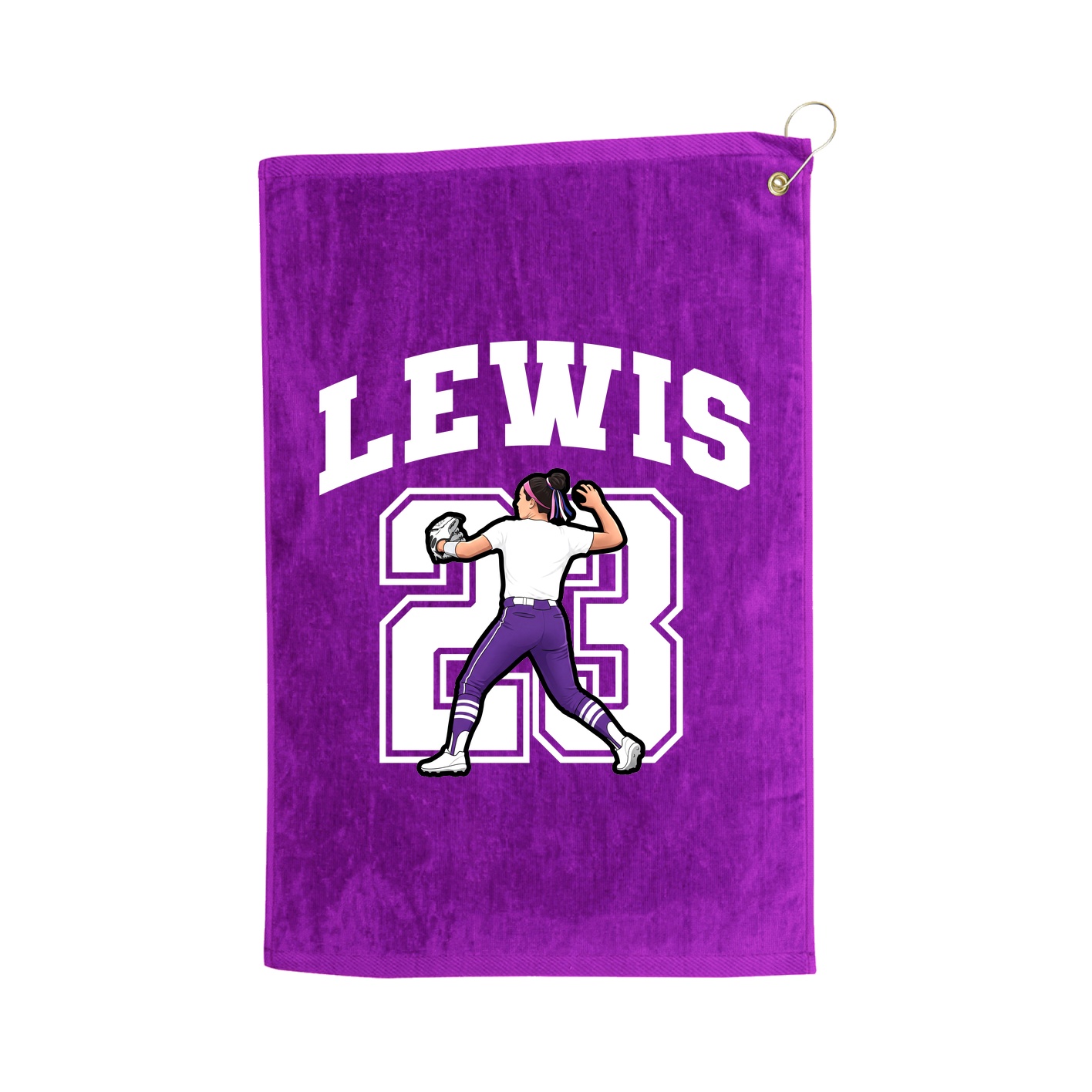 Golf Towel — Number in Purple