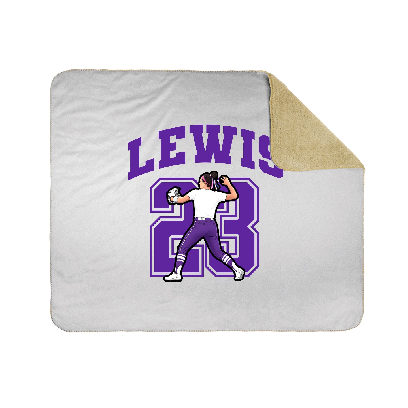 Throw Blanket — Number in White