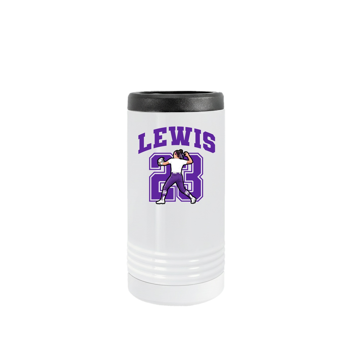 Slim Beverage Holder — Number in White