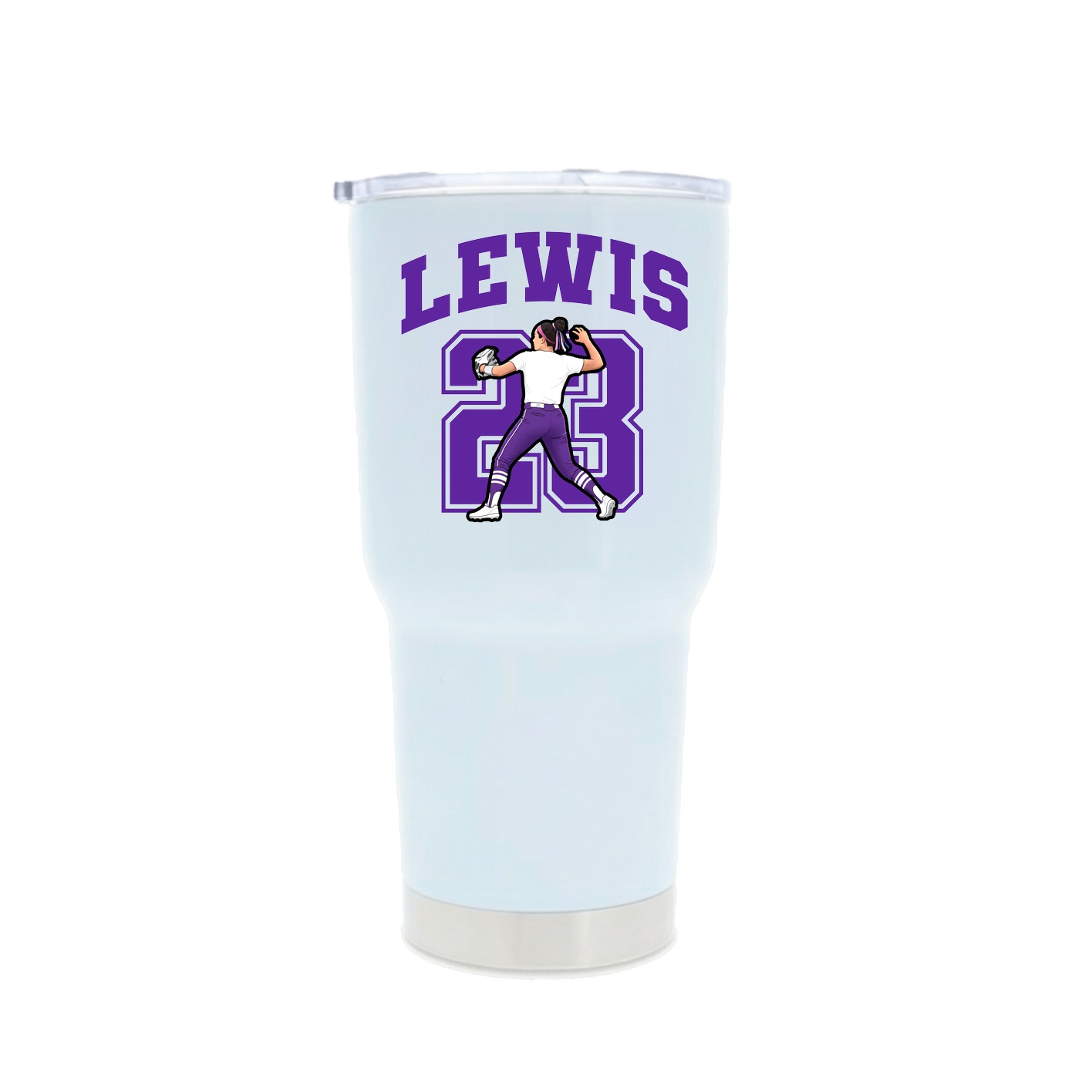 30oz Stainless Steel Tumbler — Number in White