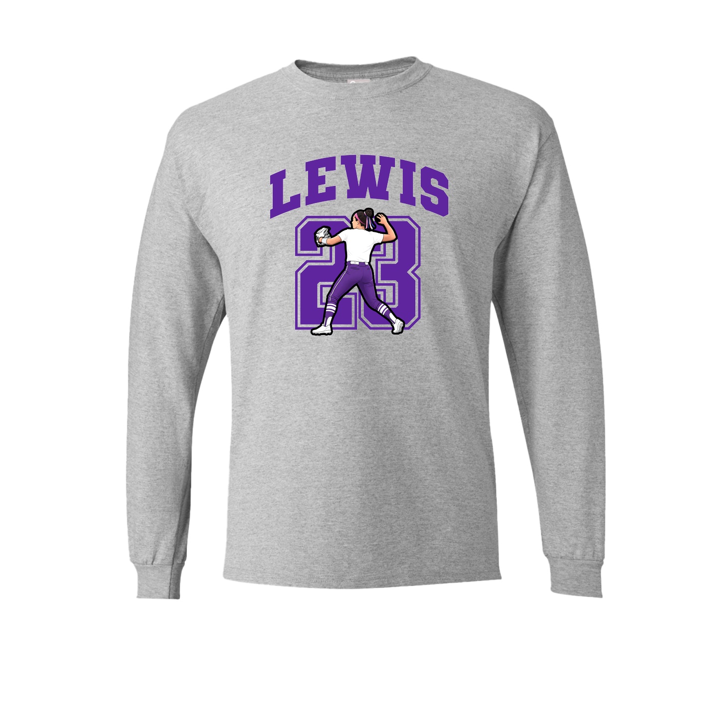 Long Sleeve Tee — Number in Grey