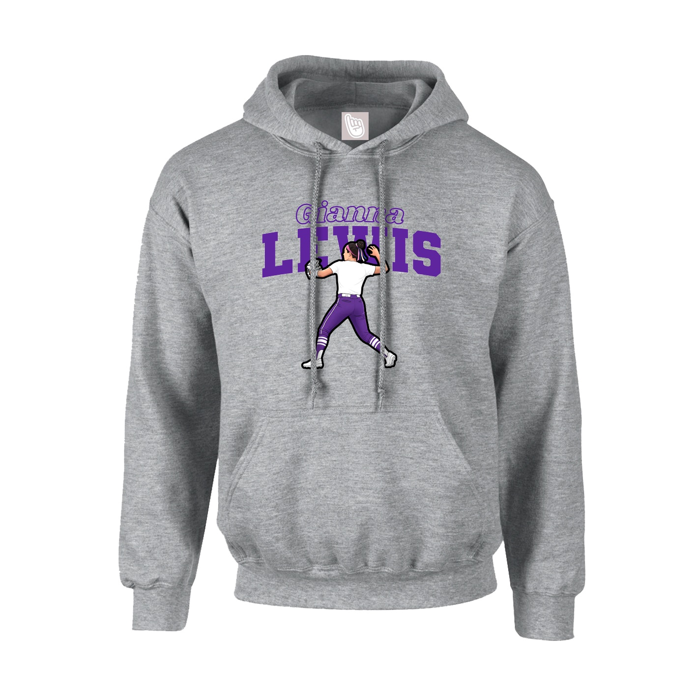 Hoodie — Name Arch in Grey