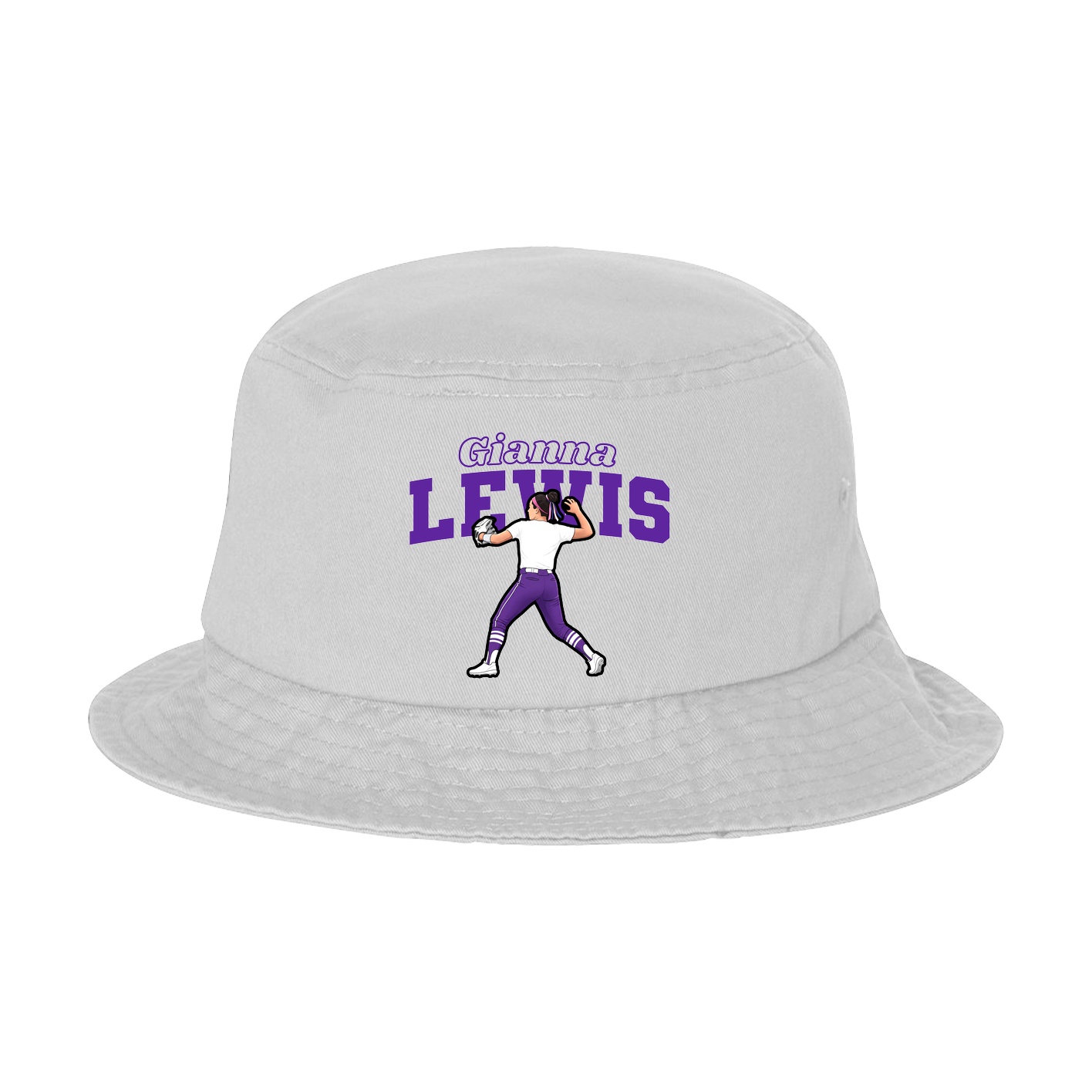 Bucket Cap — Name Arch in White