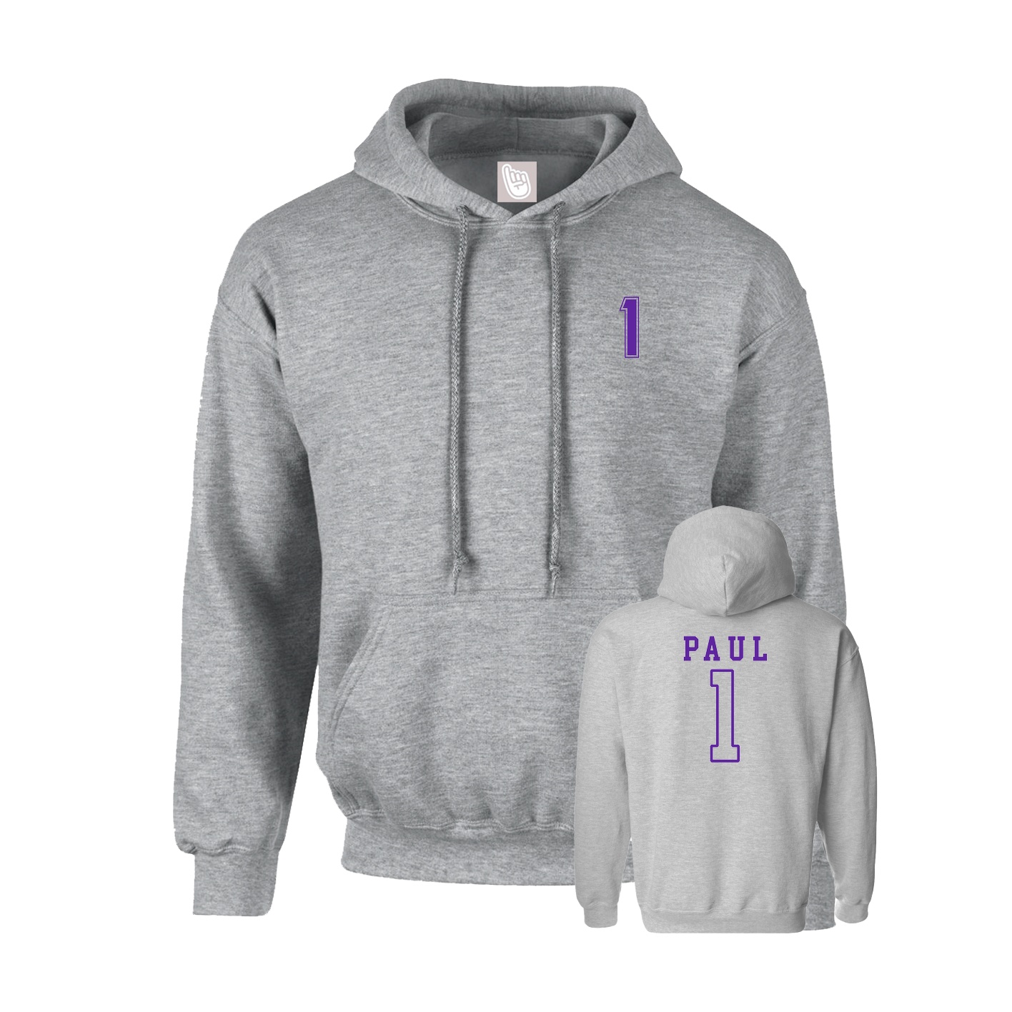 Youth Hoodie — Chest Back in Grey