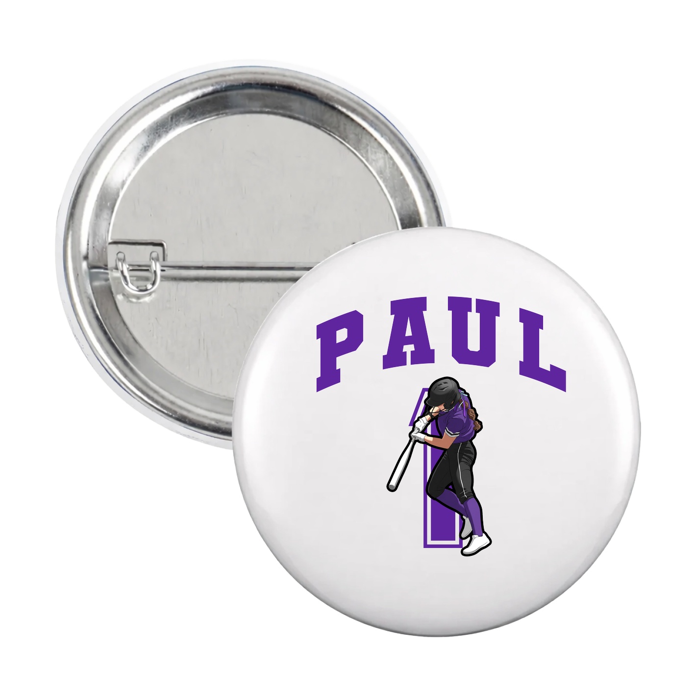 Game Day Button — Number in White