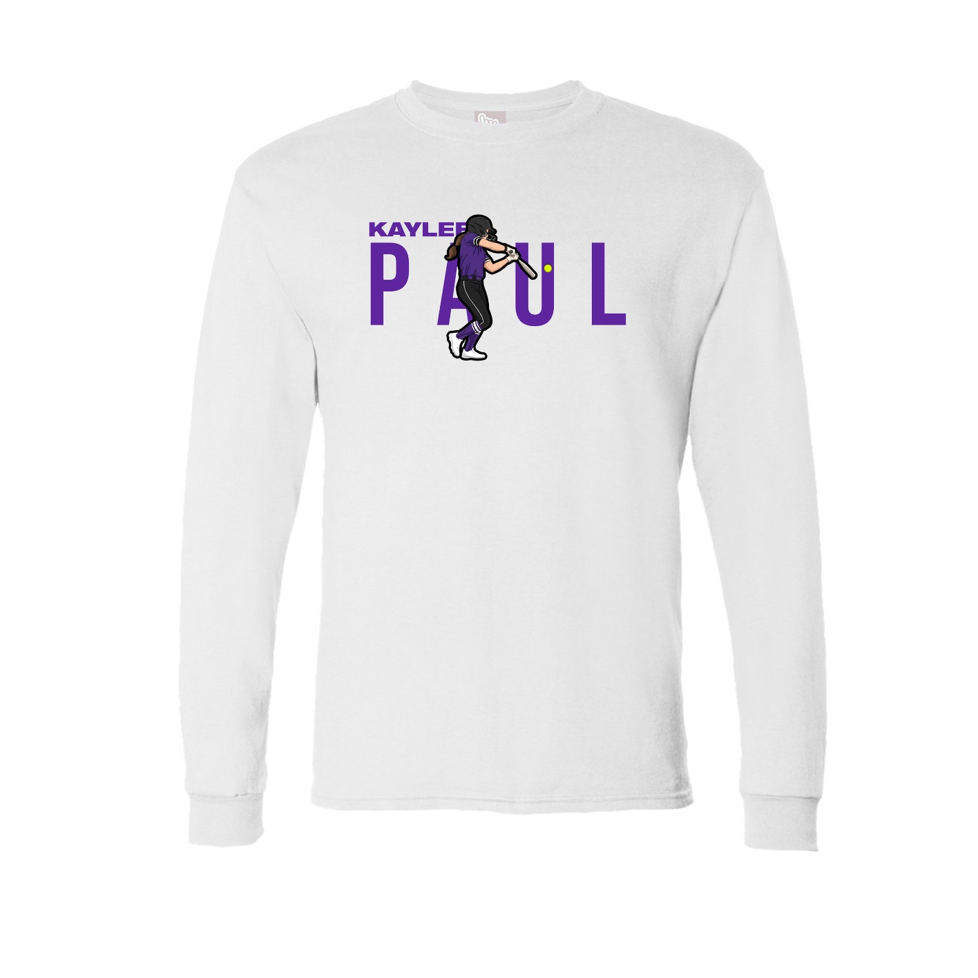 Long Sleeve Tee — Player Name in White