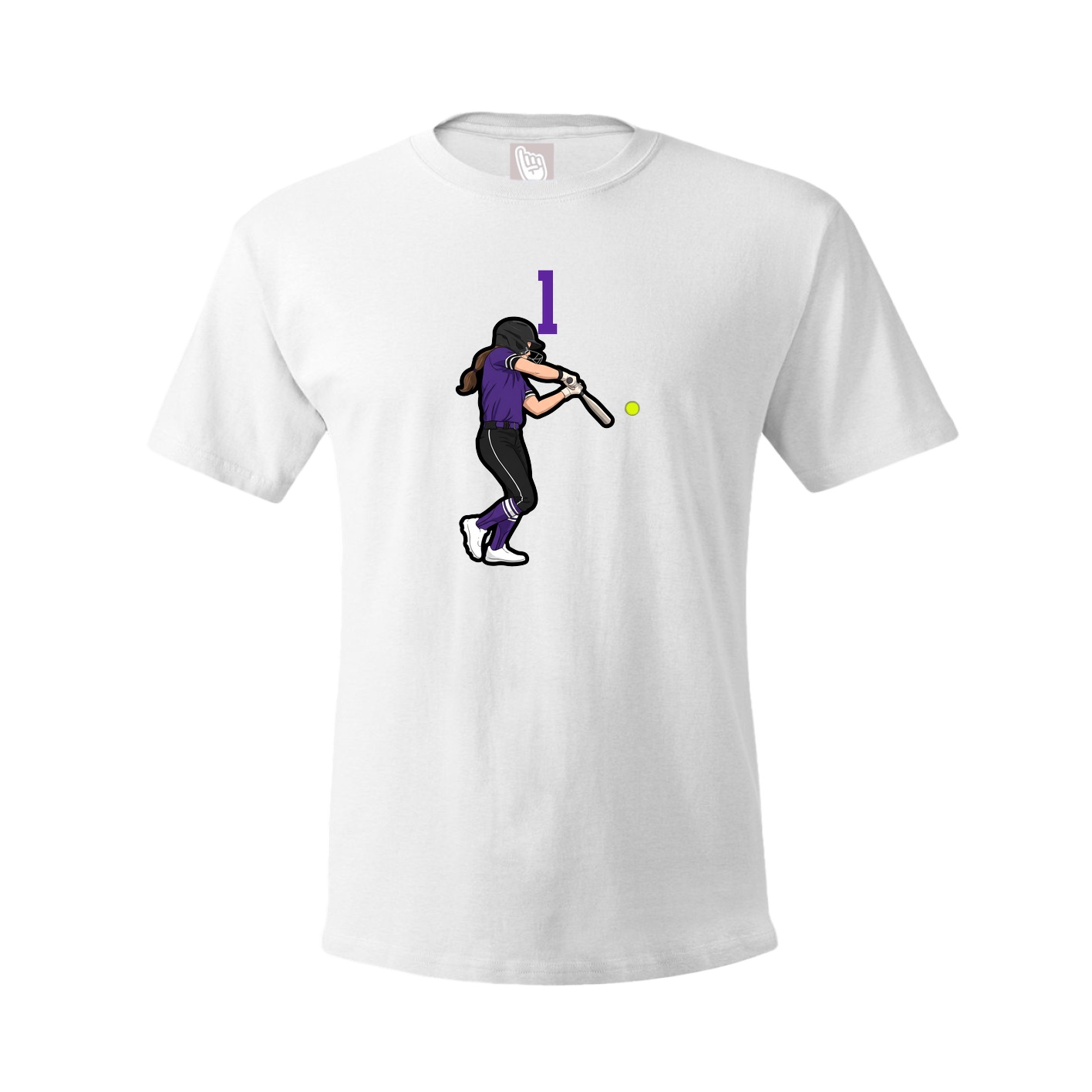 Youth Tee — Number Top in White