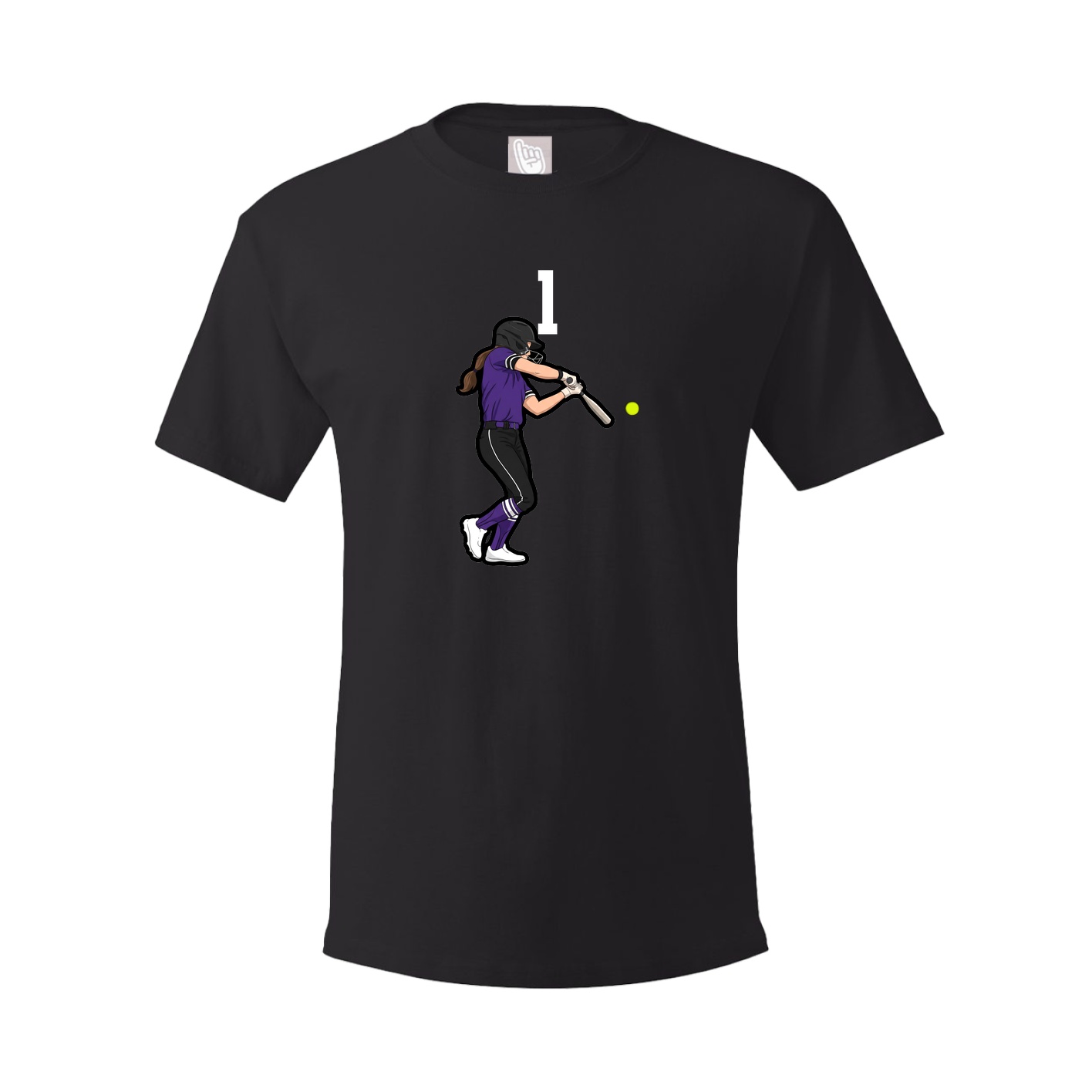 Youth Tee — Number Top in Black